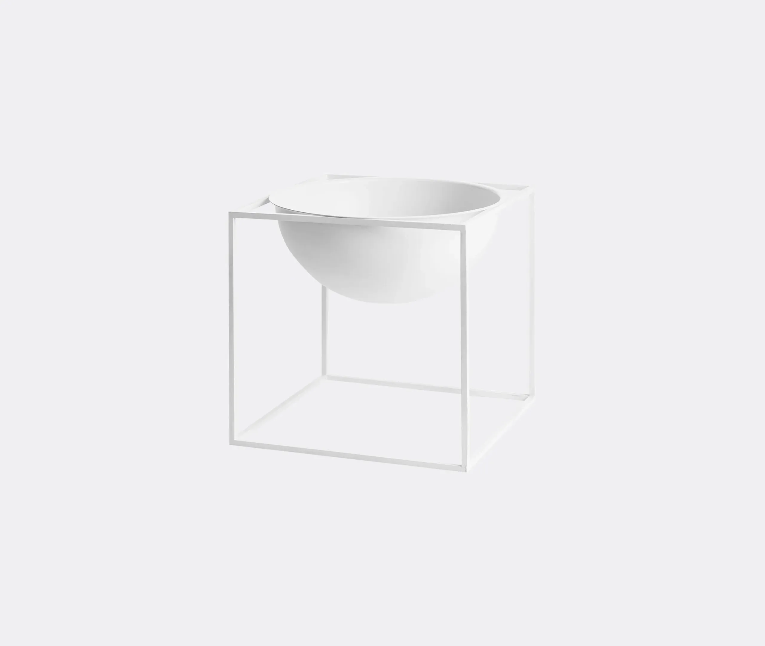 Large Decorative Bowl - White, Metal