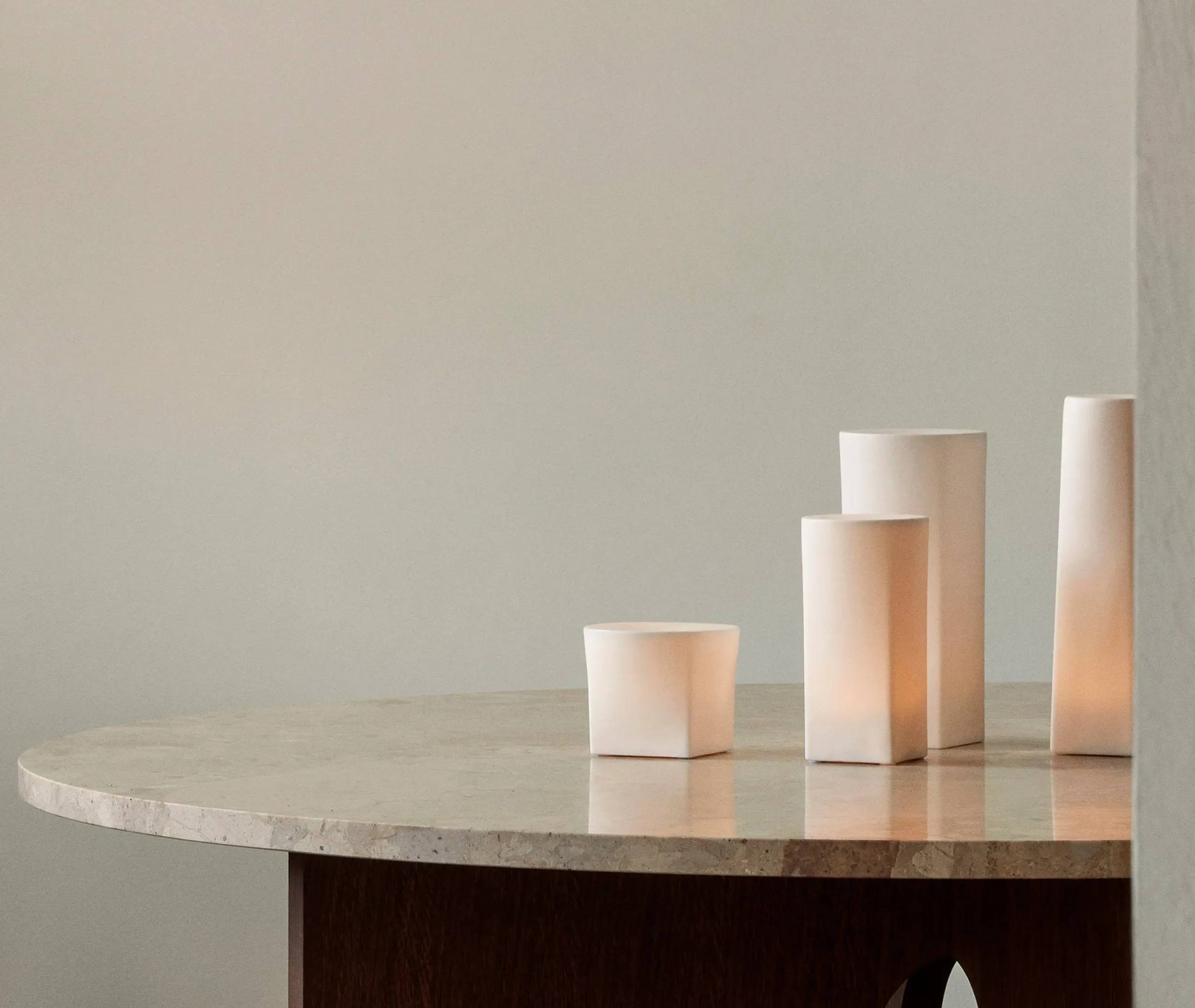 LED Flameless Candle with Dimmer - White, Bone China