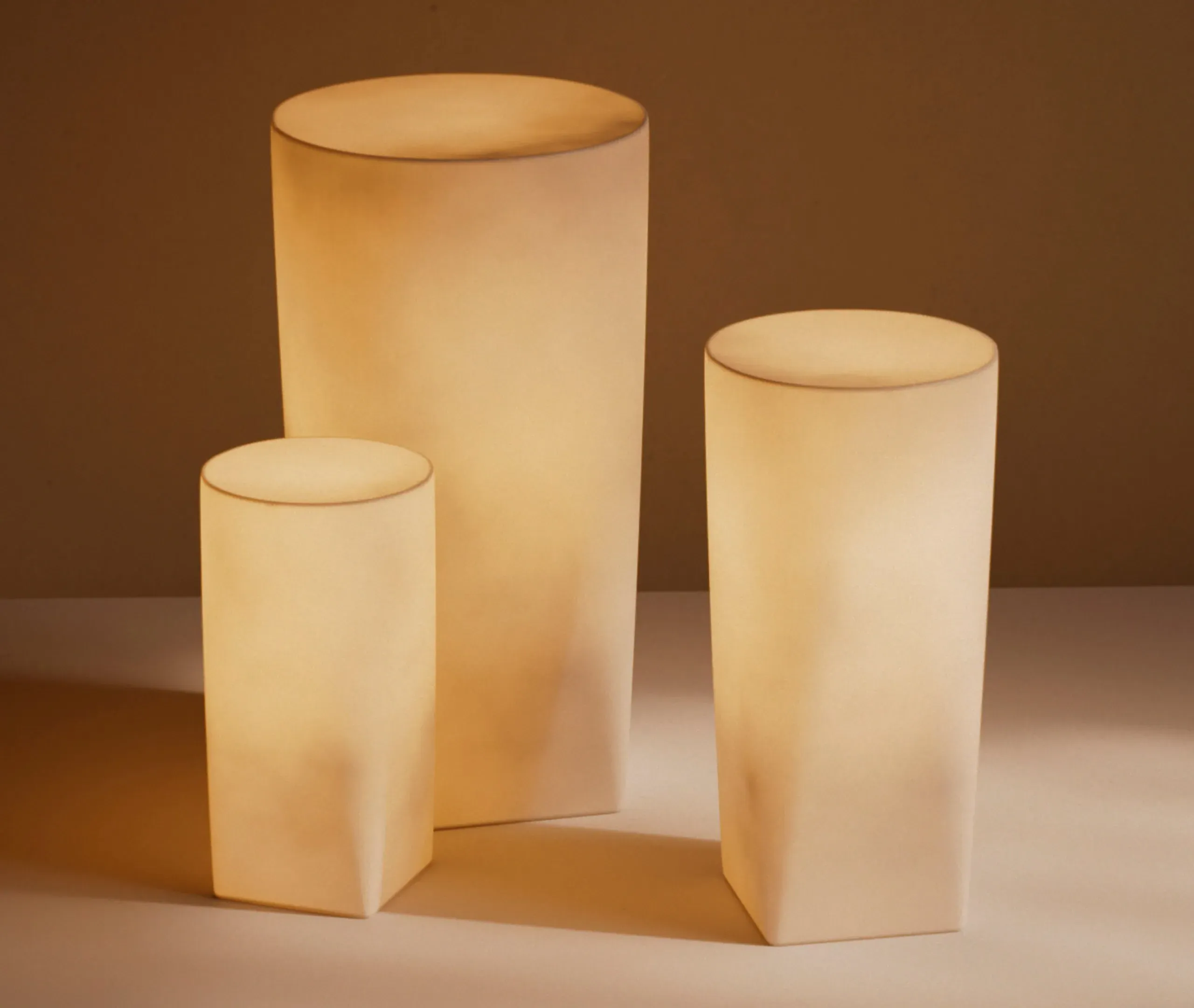 LED Flameless Candle with Dimmer - White, Bone China