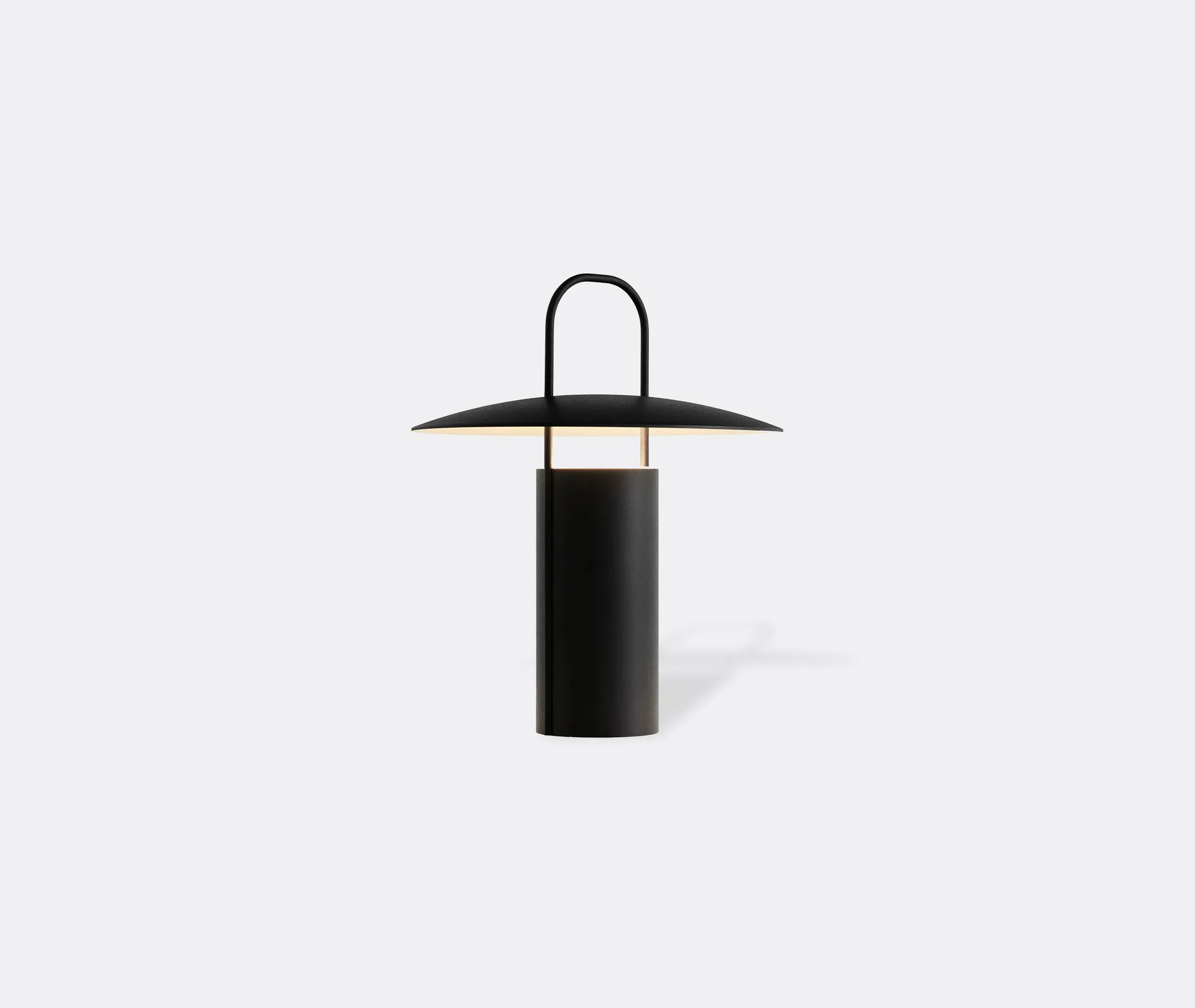 Portable Table Lamp with USB Charger - Black
