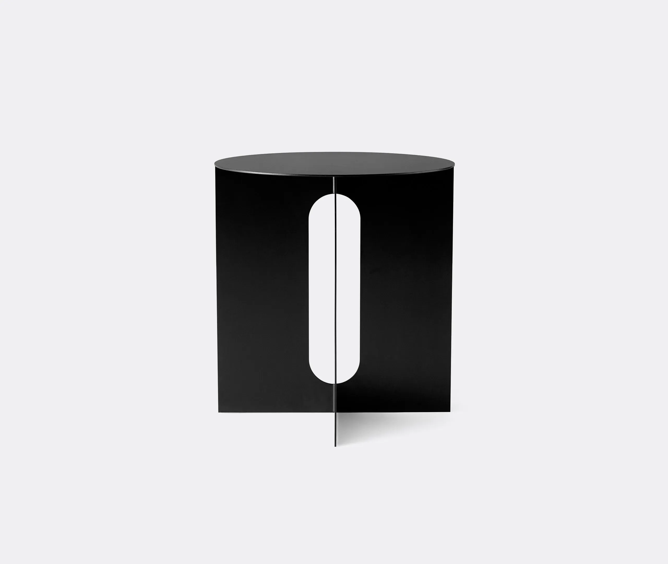 Round Side Table with Steel Base - Black image