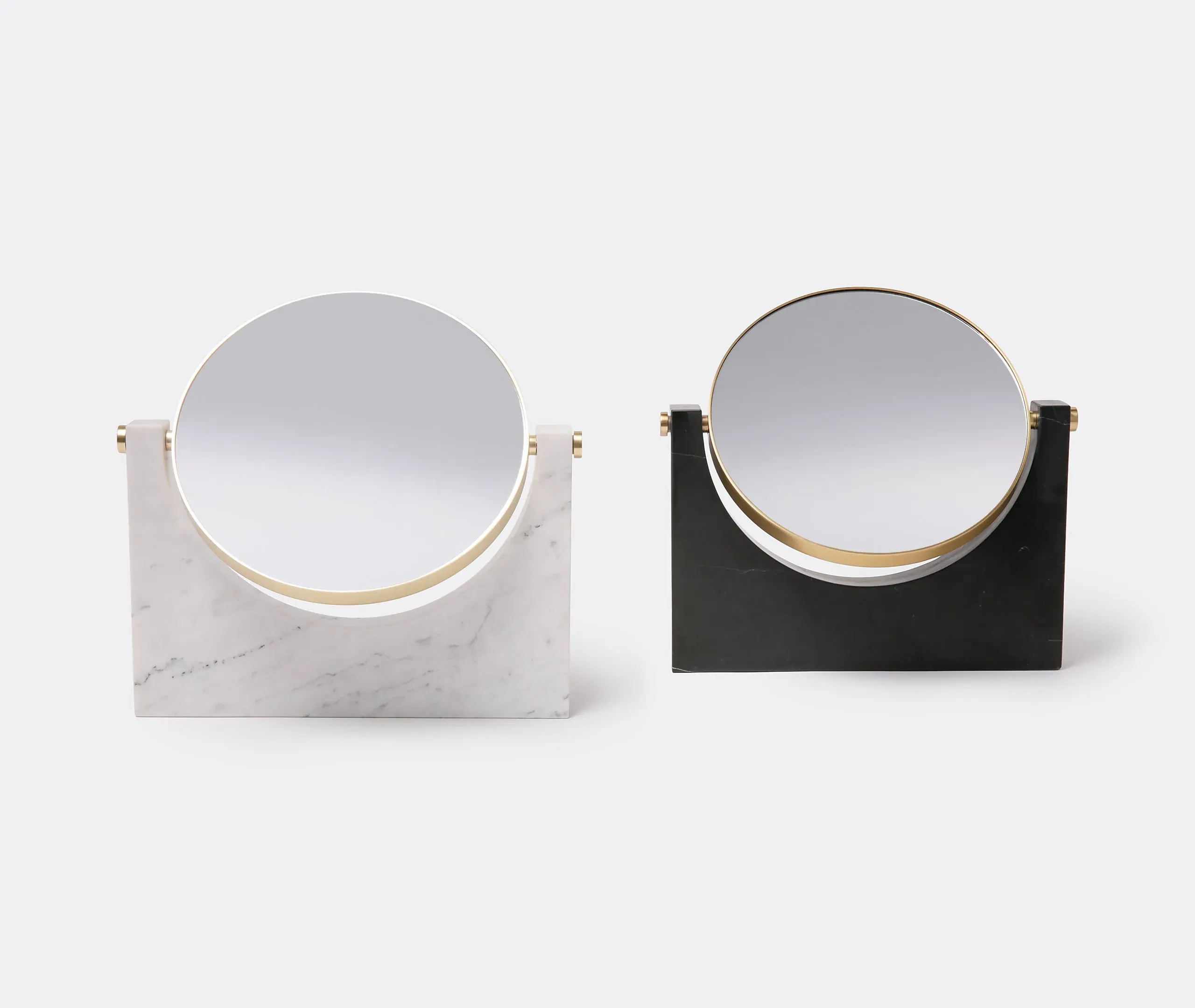 Round Wall Mirror - Black, Marble
