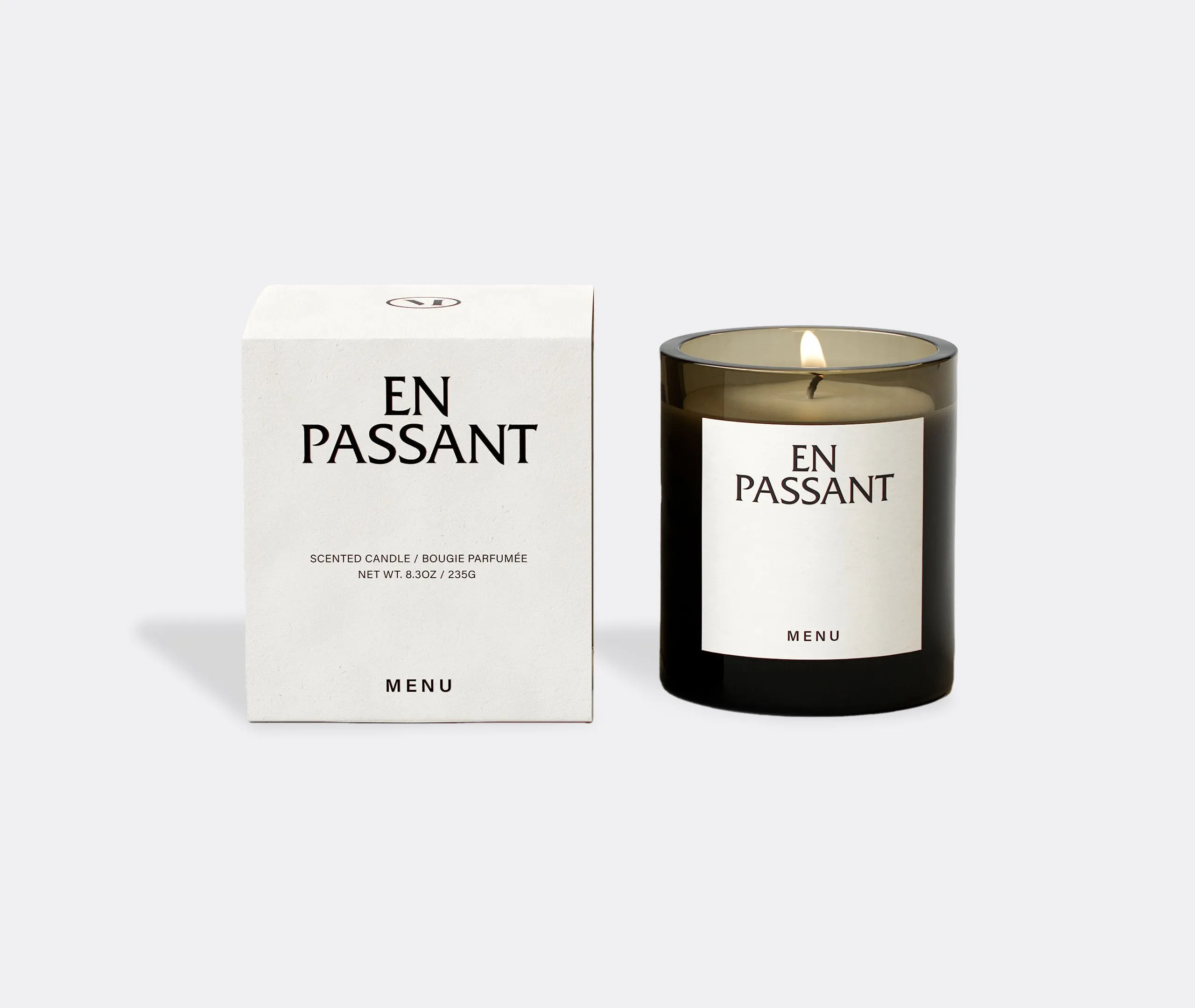 Small Scented Candle En Passant - Light Grey Glass