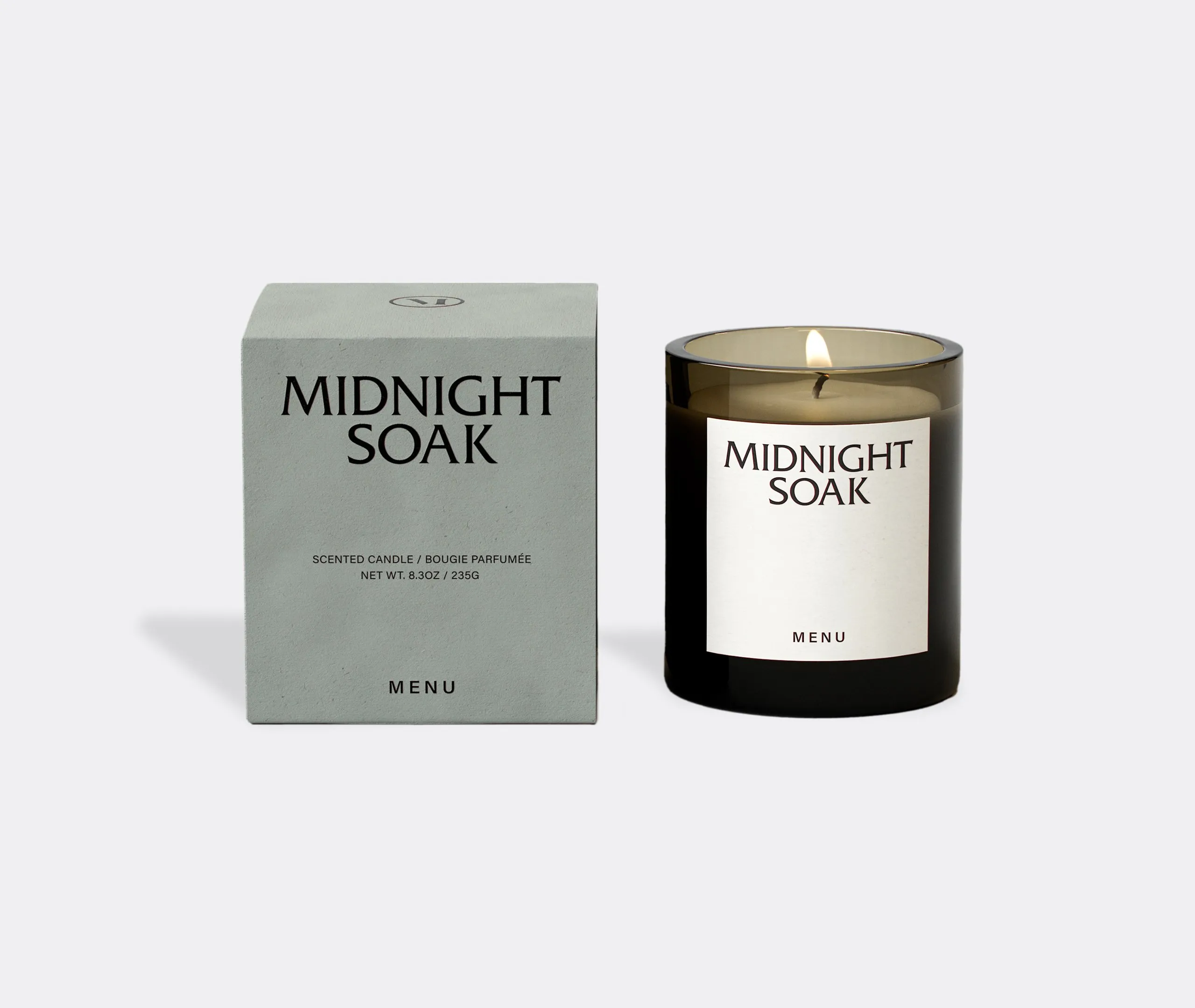 Small Scented Candle Midnight Soak - Grey Glass