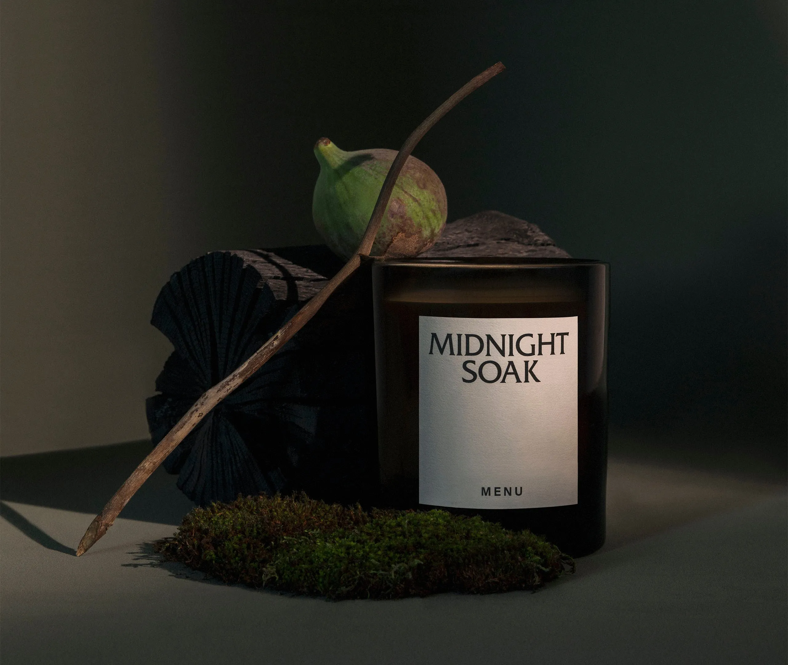 Small Scented Candle Midnight Soak - Grey Glass