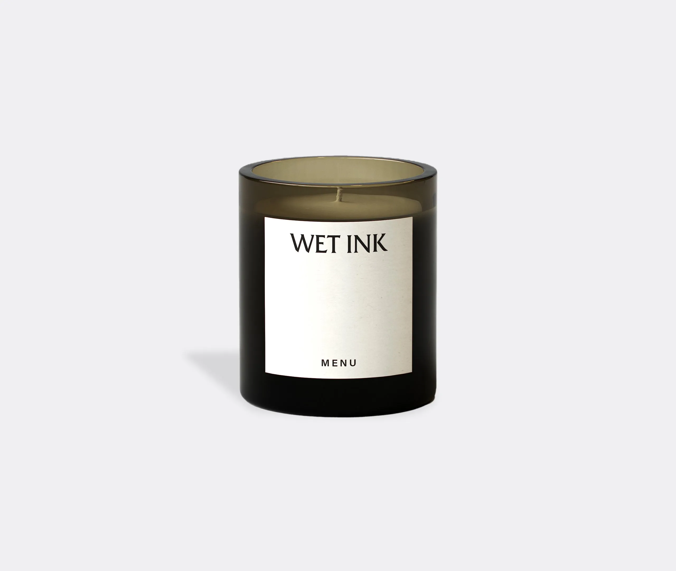 Small Scented Candle Wet Ink - Beige Glass