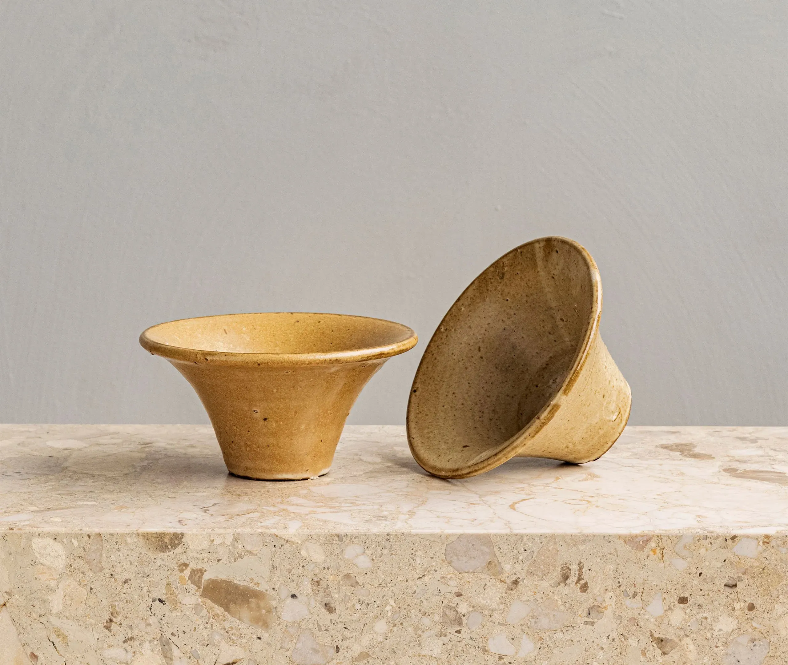 Small Triptych Bowl - Cream, Stoneware