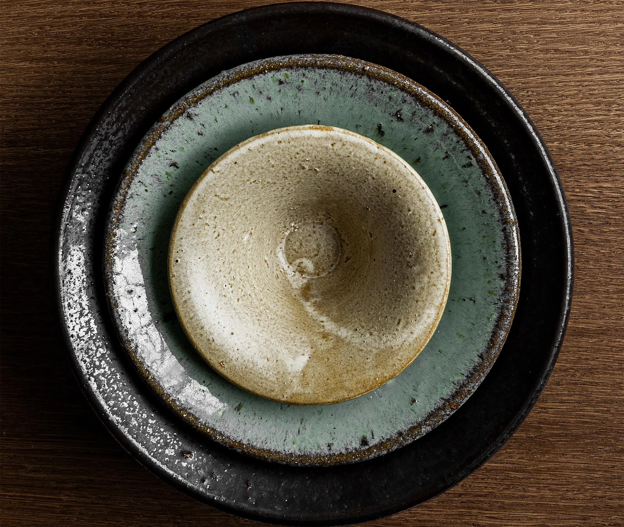 Small Triptych Bowl - Cream, Stoneware