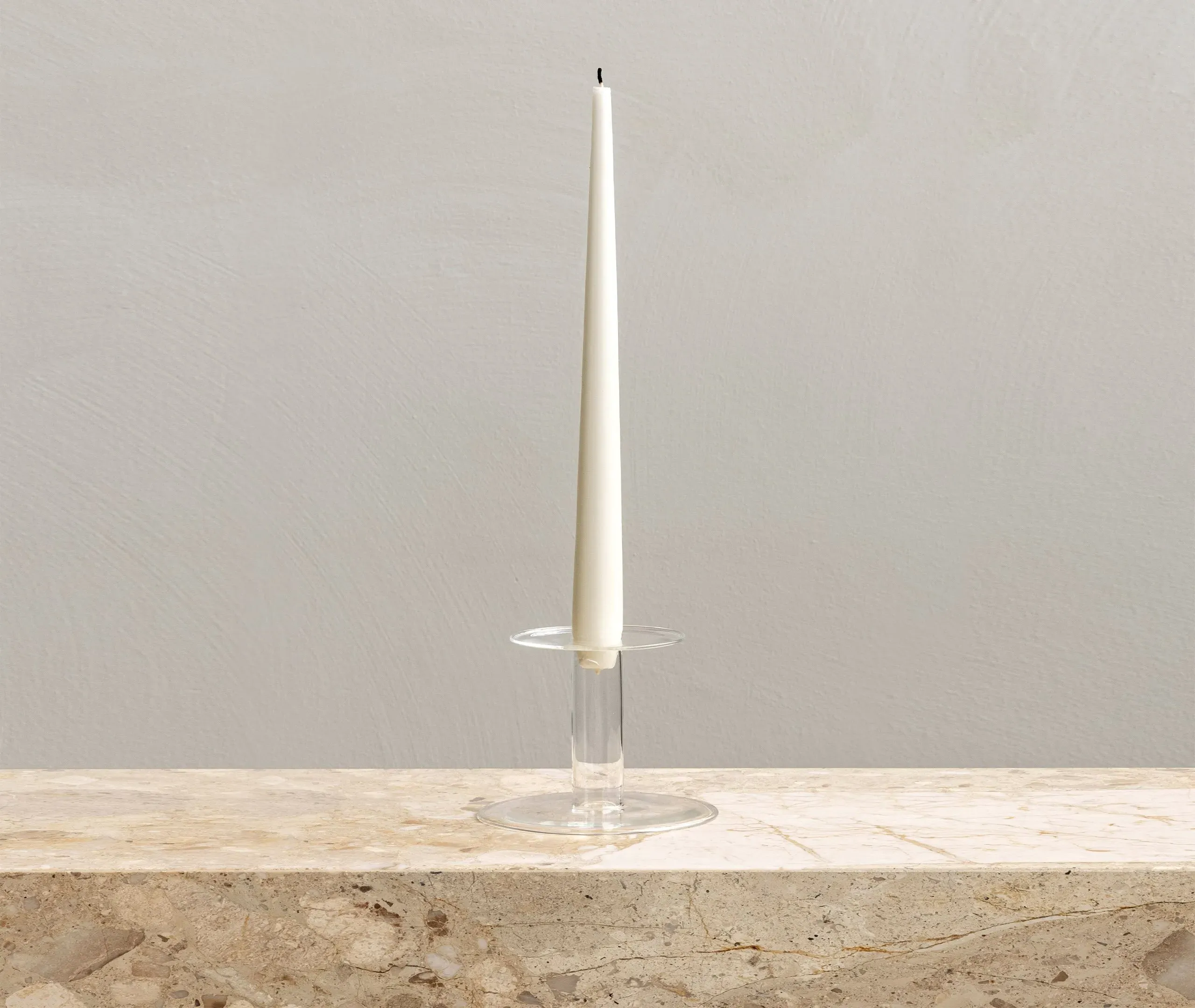 Tall Candle Holder - Clear, Borosilicate Glass