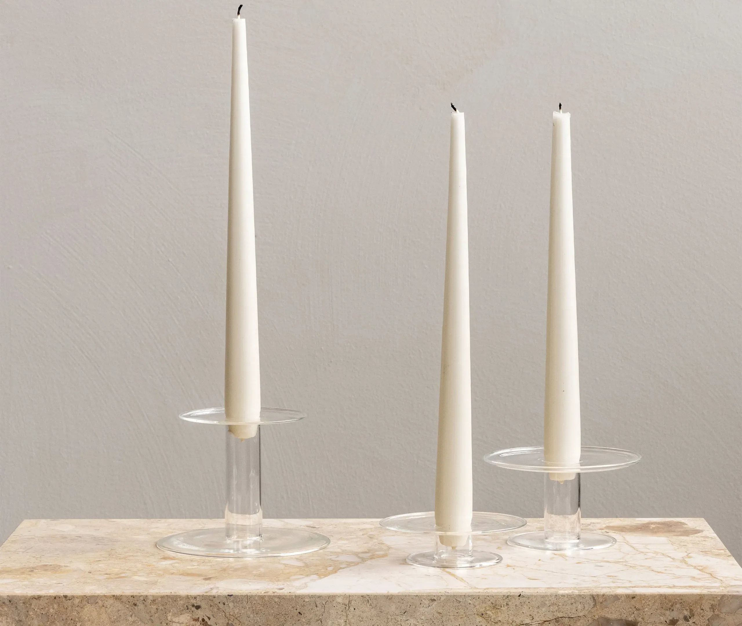 Tall Candle Holder - Clear, Borosilicate Glass