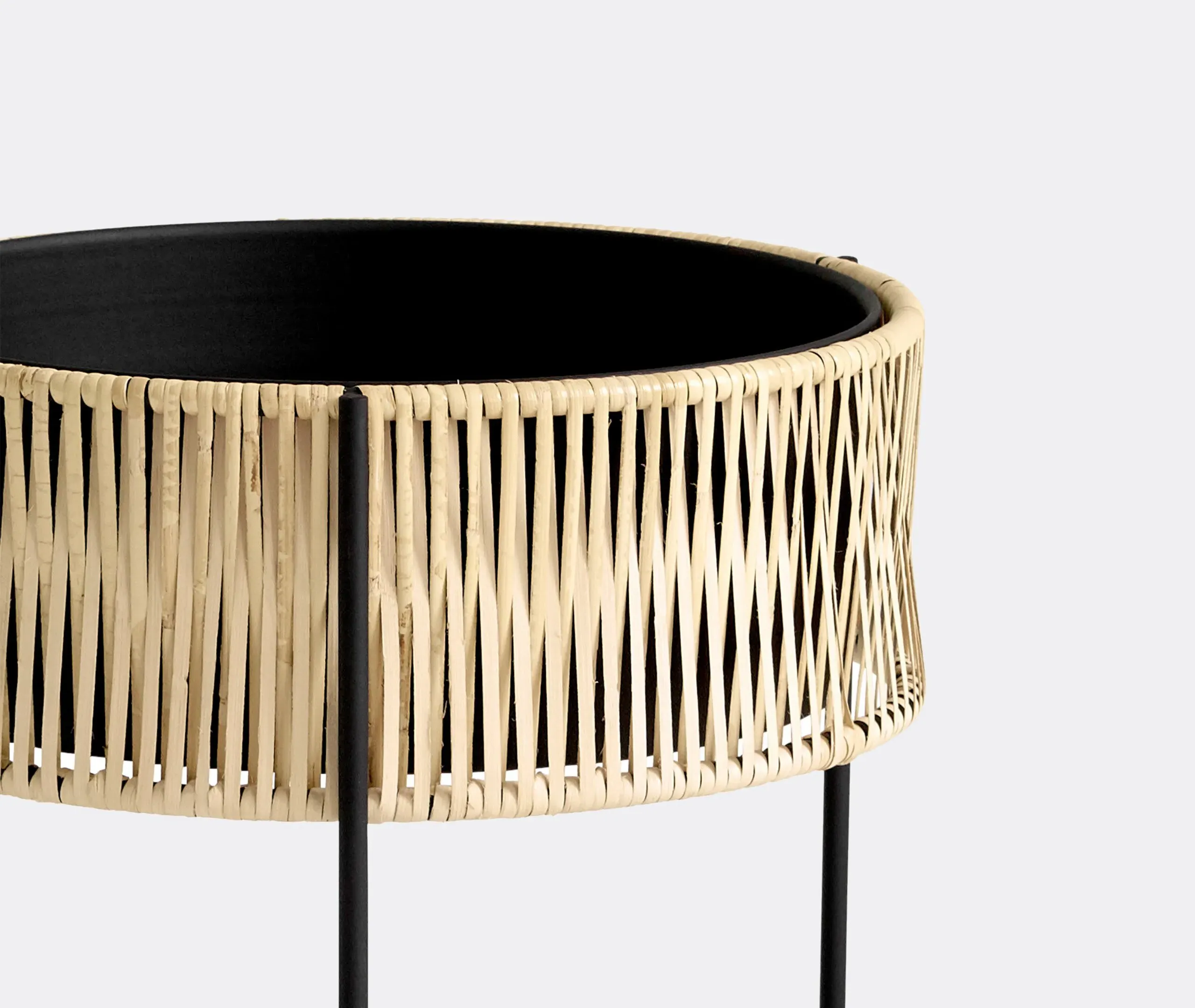 Umanoff Medium Planter - Black, Rattan