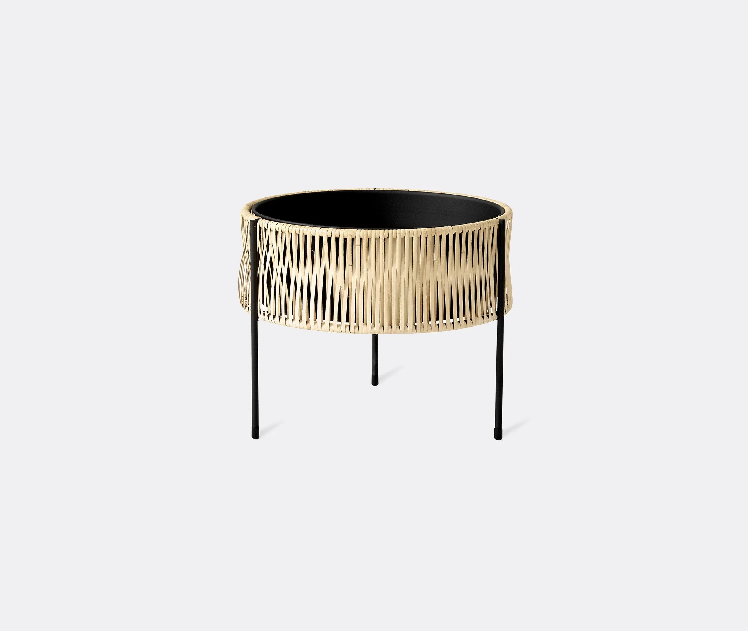 Umanoff Medium Planter - Black, Rattan