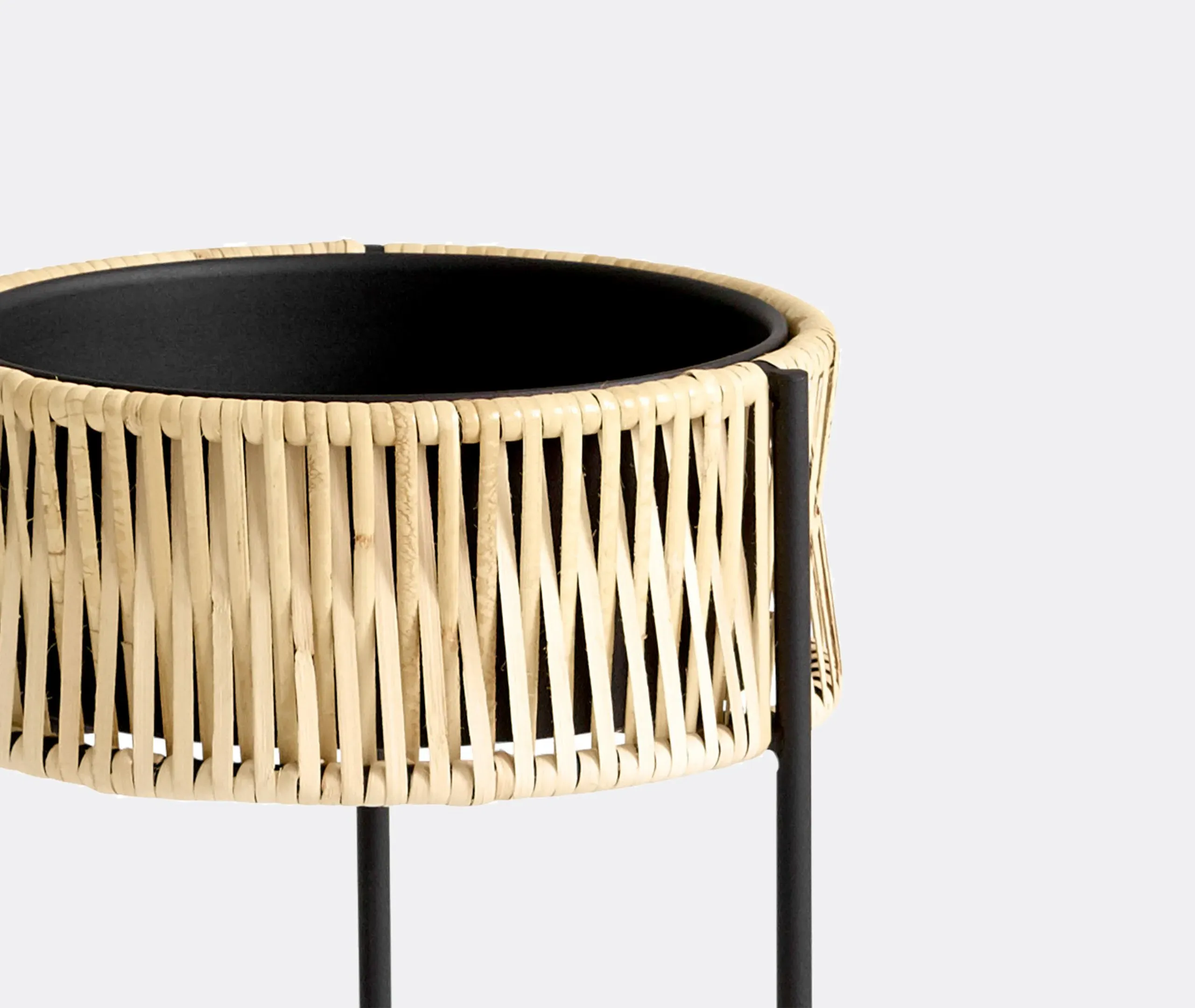 Umanoff Small Planter - Black, Rattan