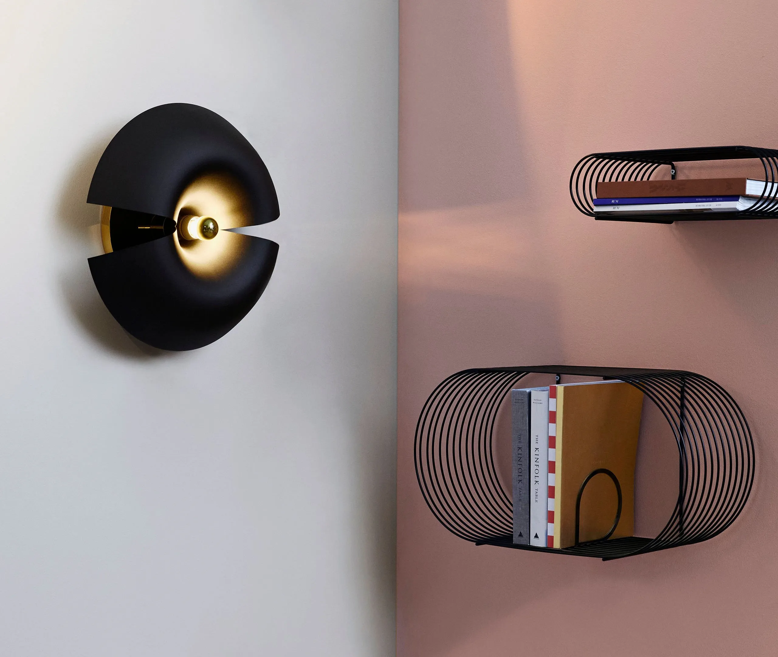 Circular Wall Shelf - Black, Steel