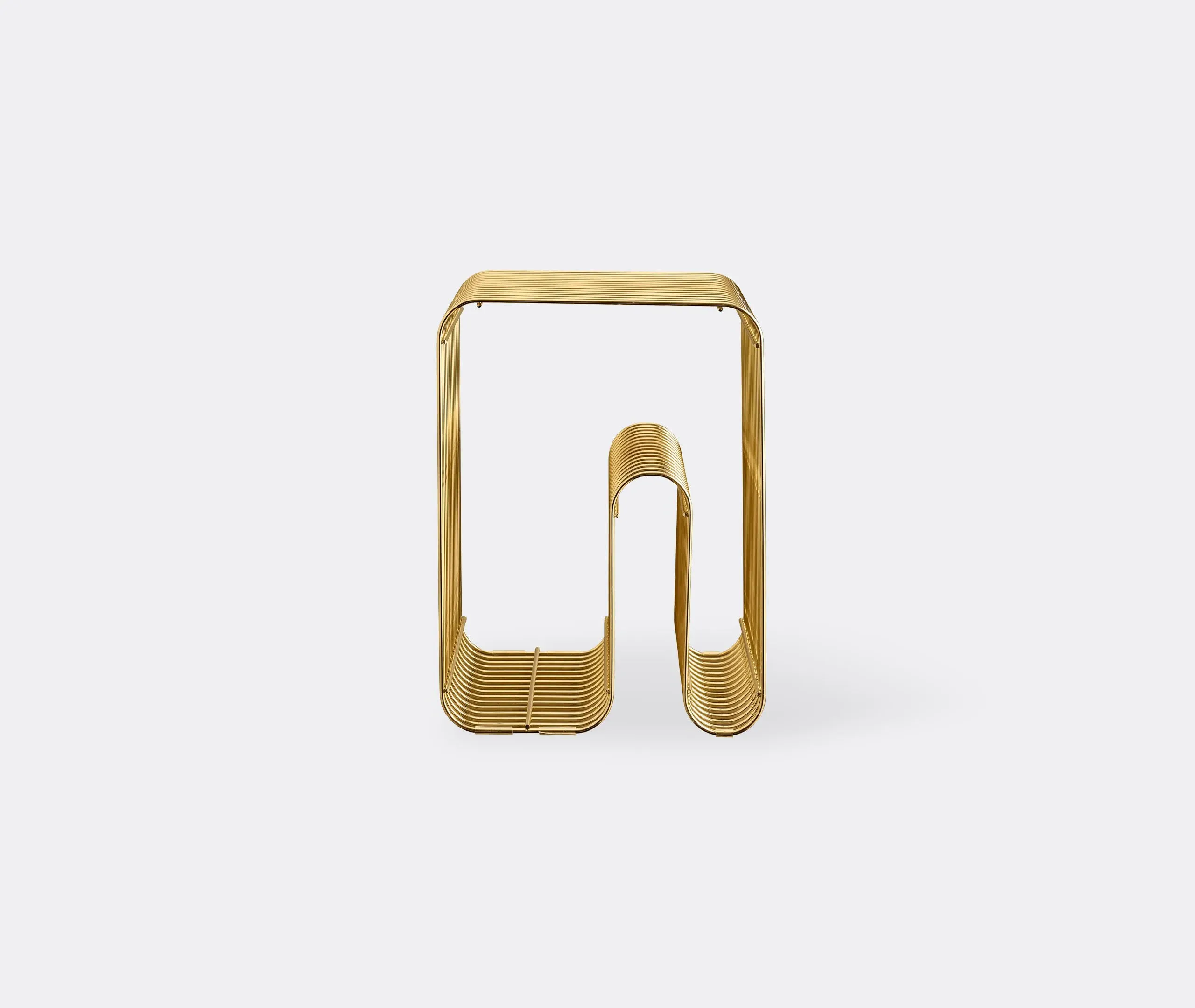 Curva Stool with Storage - Gold, Steel