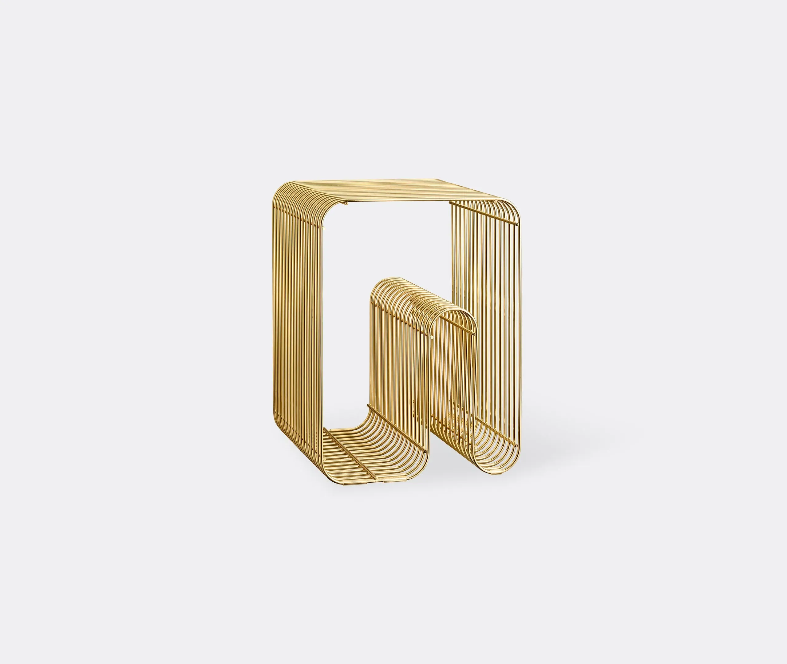 Curva Stool with Storage - Gold, Steel image
