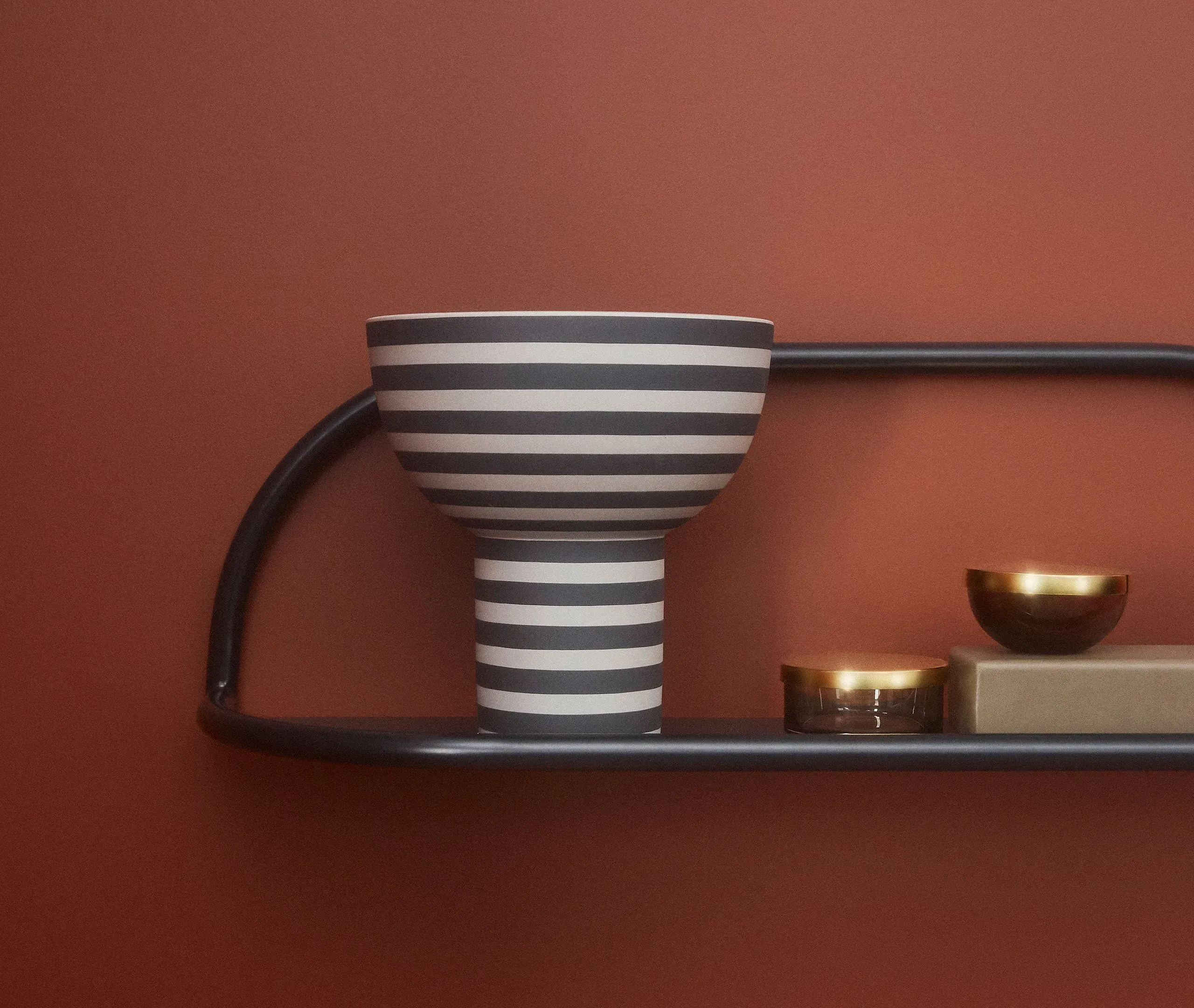 Elongated Wall Shelf - Black, Steel