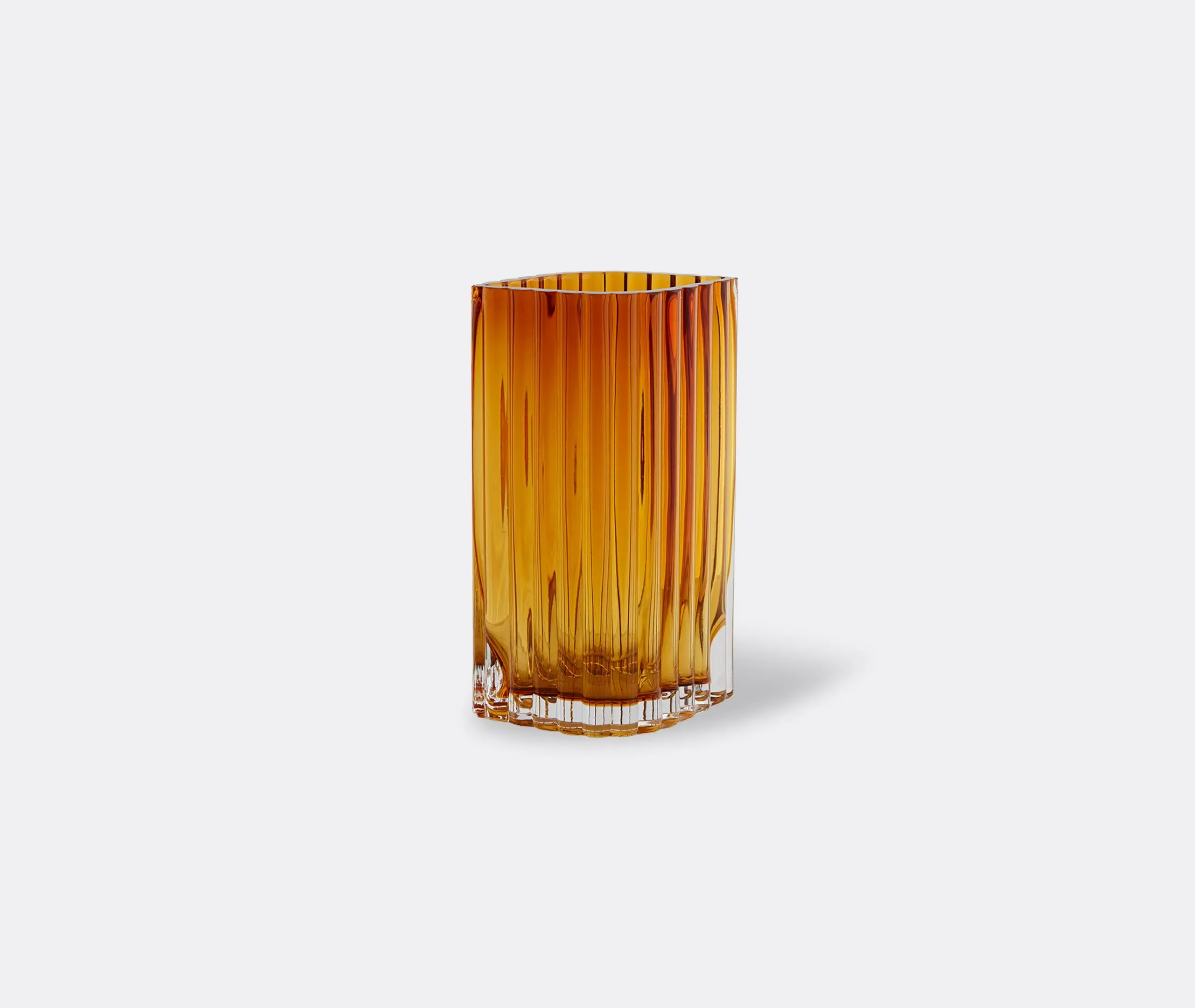 Folium Low Vase - Amber, Glass product