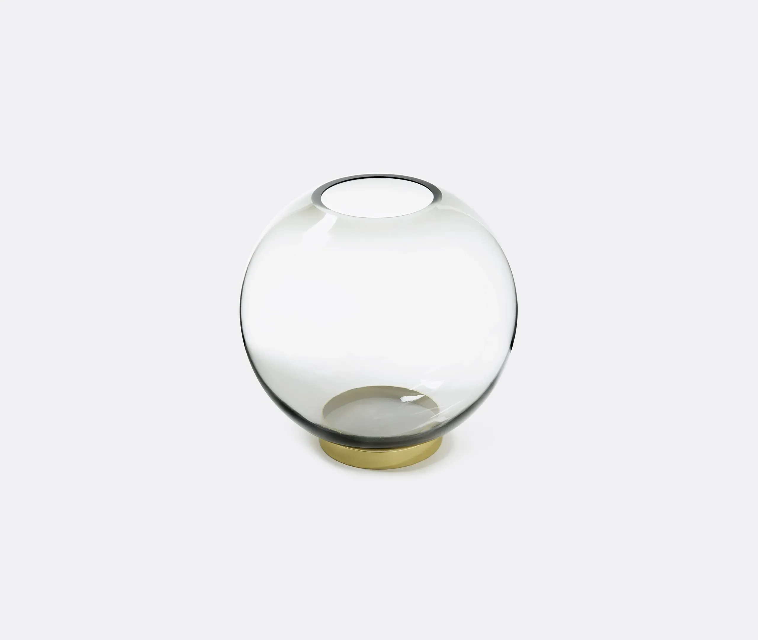 Globe Vase with Stand - Black, Glass image