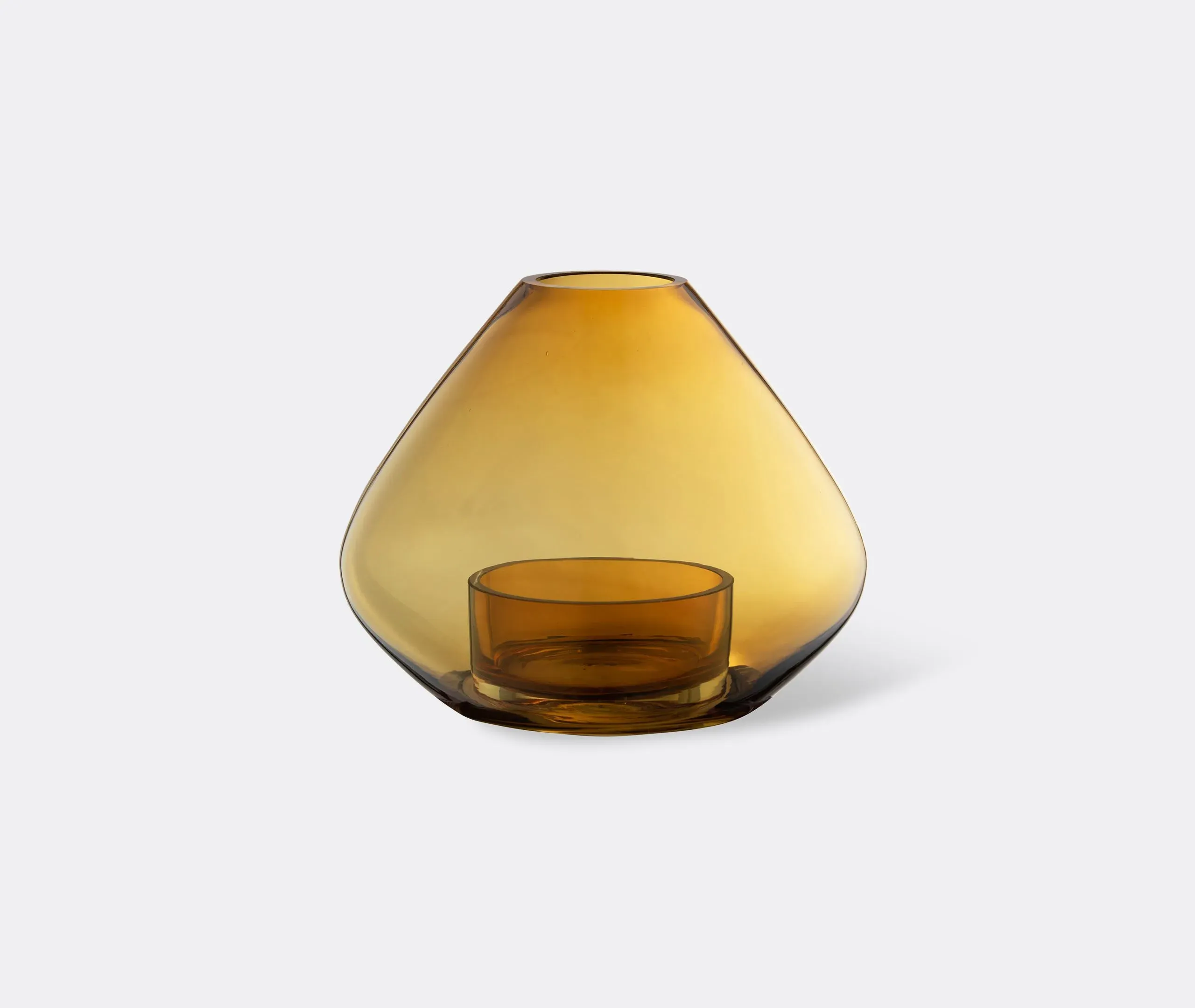 Large Lantern Vase Hybrid - Amber, Glass image