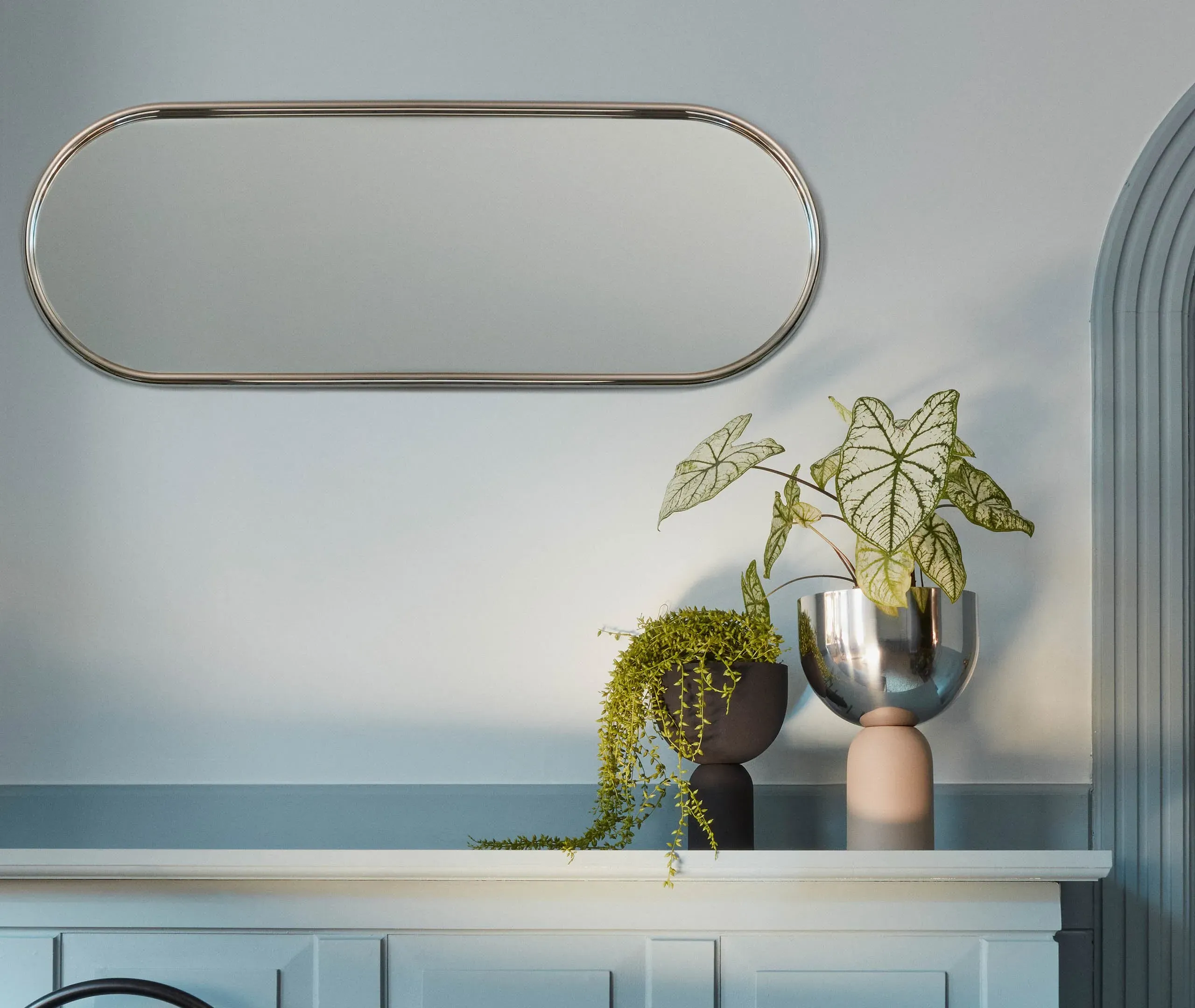 Lozenge Mirror with Steel Frame - Silver