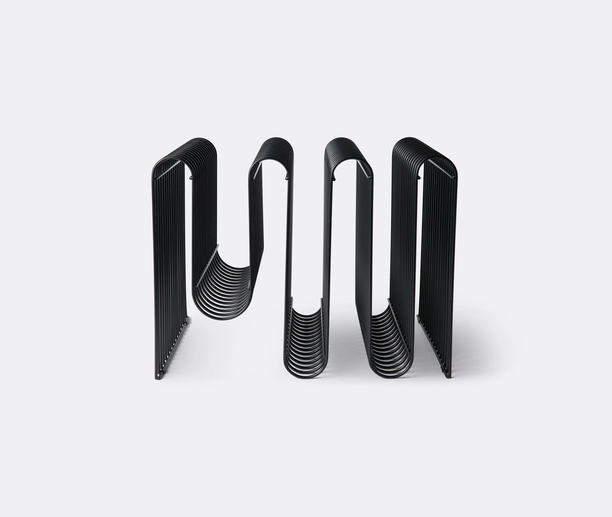 Magazine Holder with Curved Design - Black, Metal image