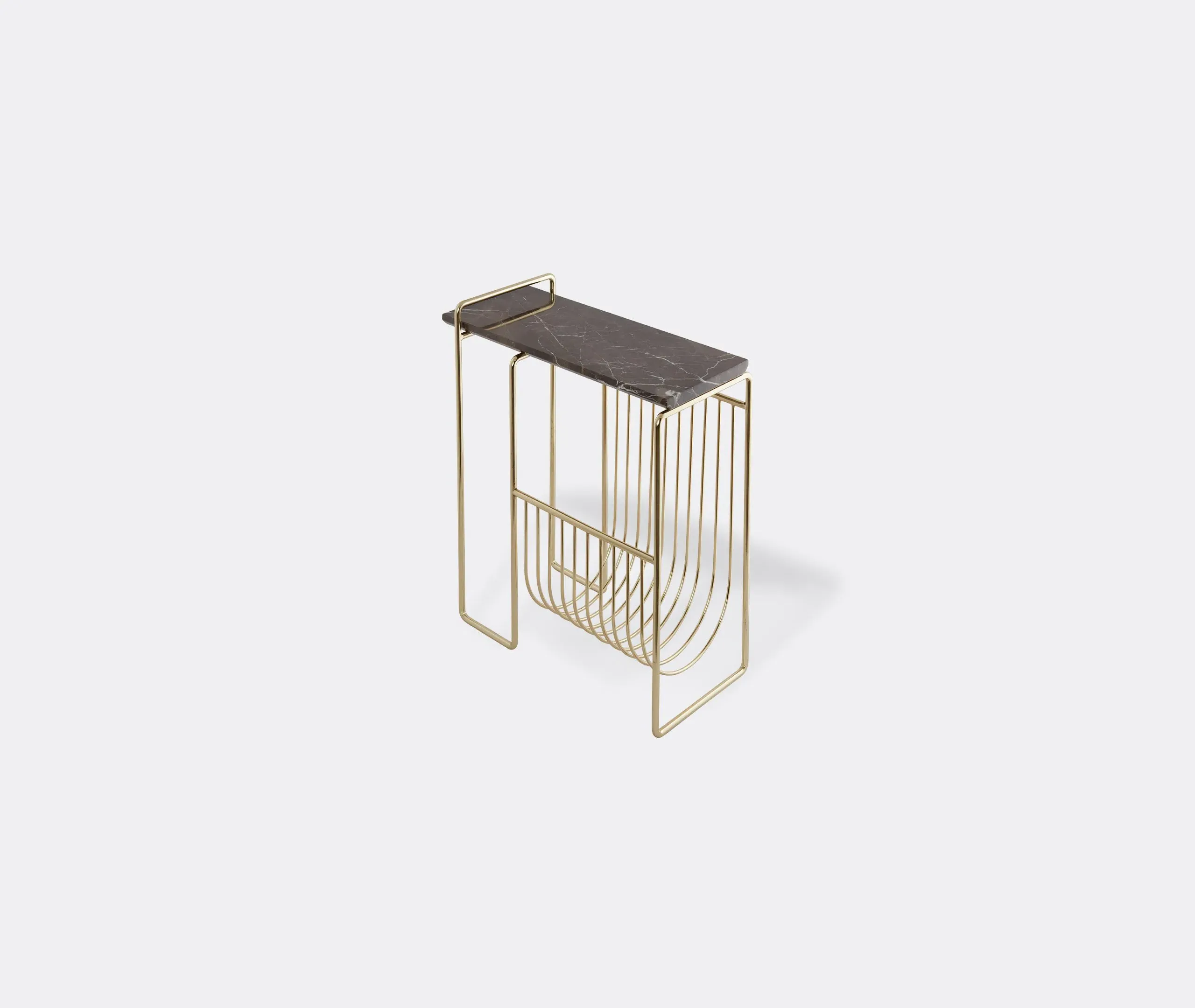 Magazine Holder with Table Top - Gold, Marble