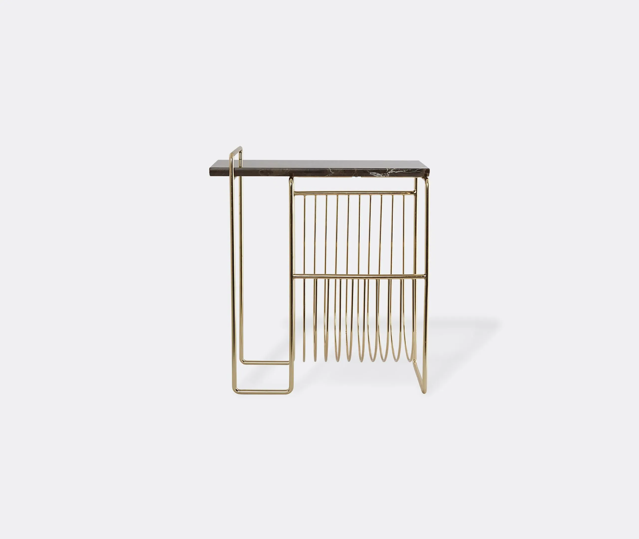 Magazine Holder with Table Top - Gold, Marble image