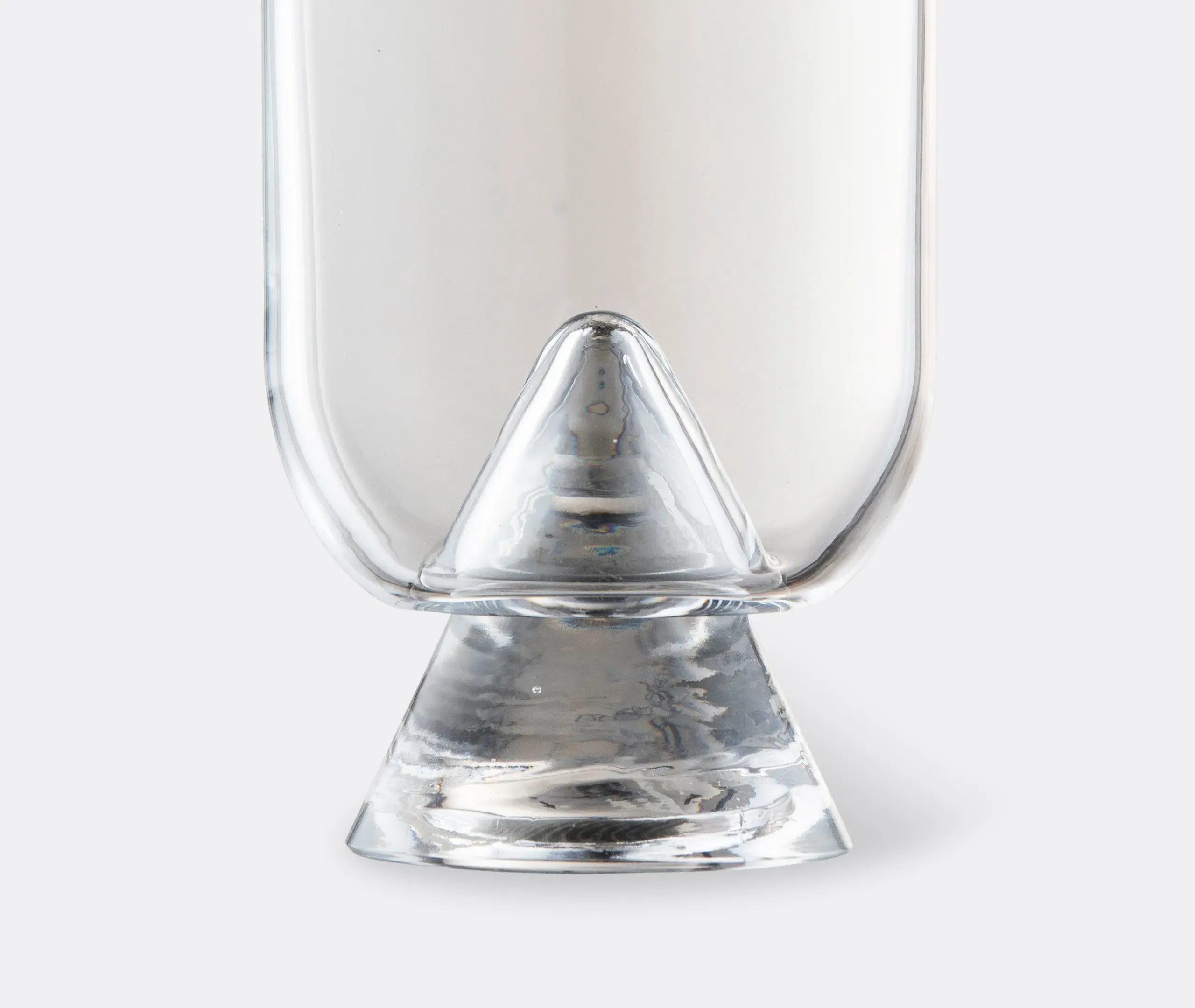Medium Vase with Unique Shape - Clear, Glass