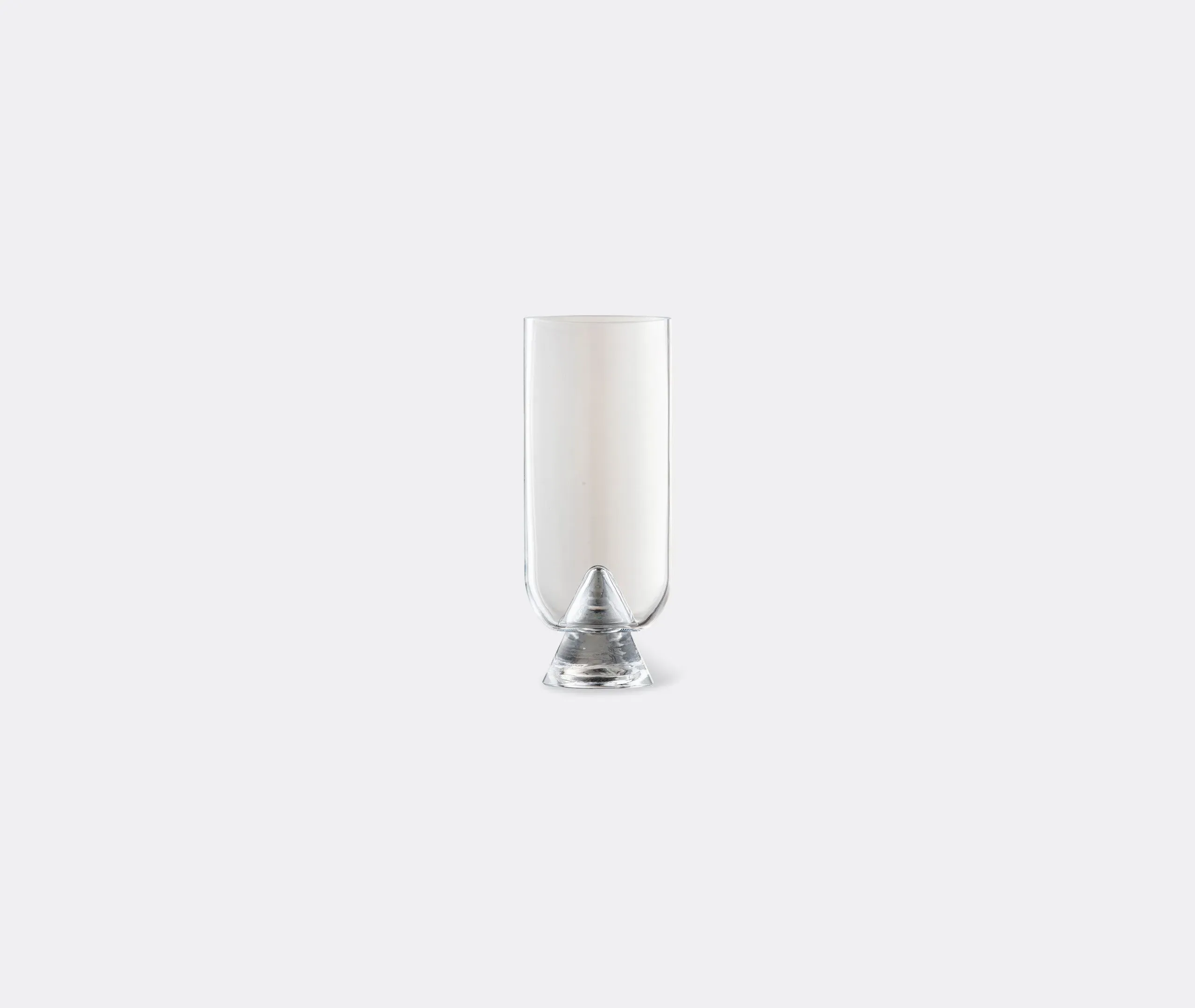 Medium Vase with Unique Shape - Clear, Glass