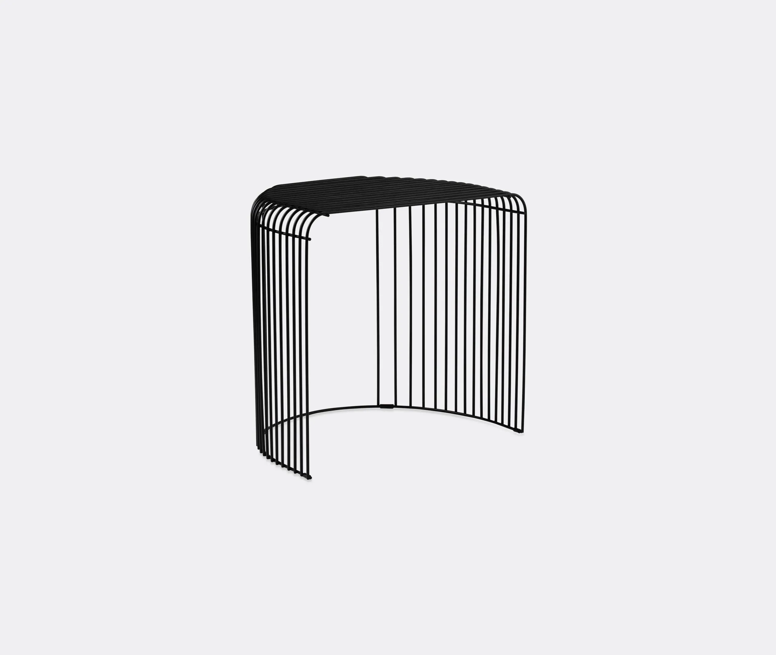 Semi-Circular Side Table - Black, Steel image