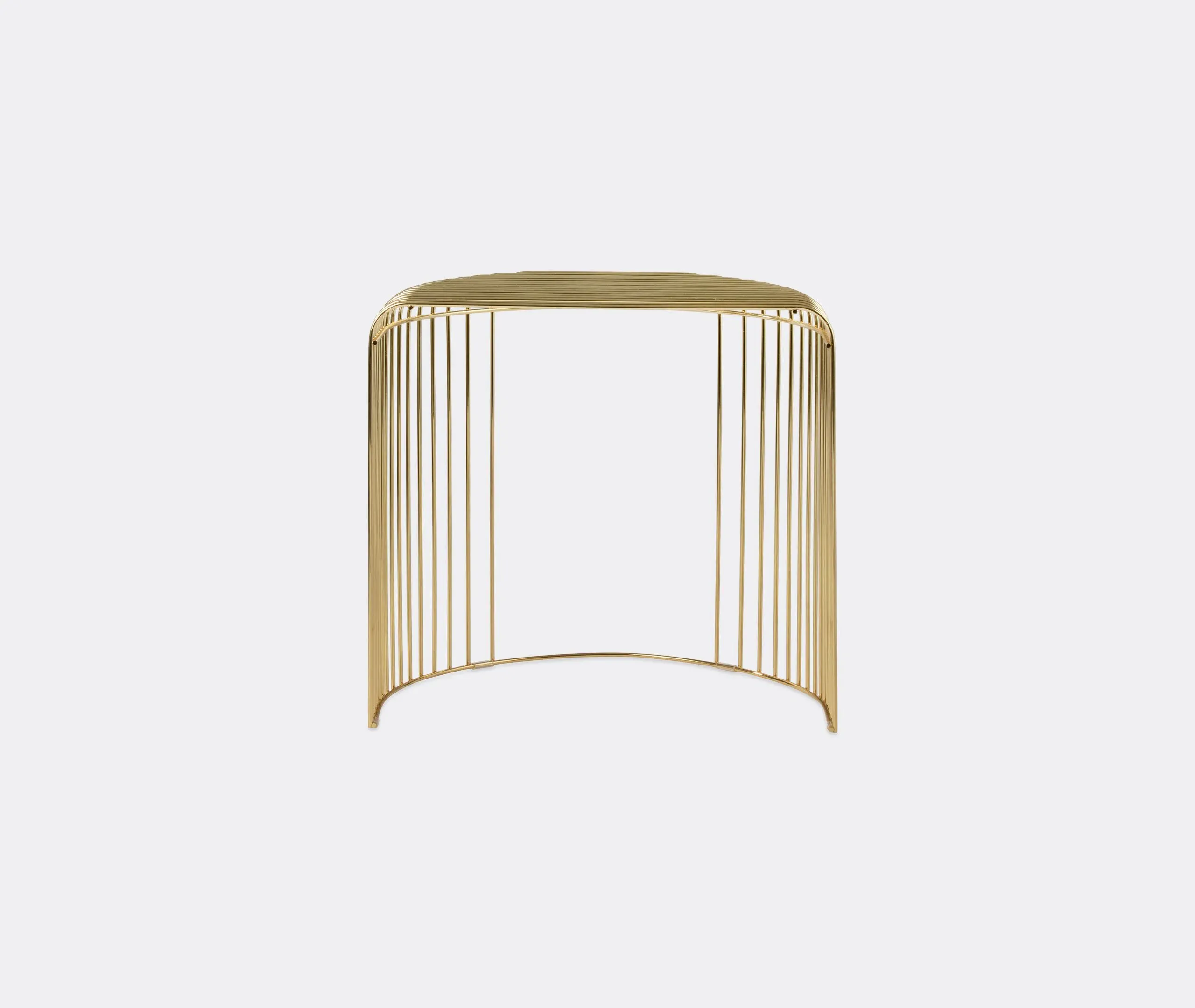 Semi-Circular Side Table - Gold, Steel