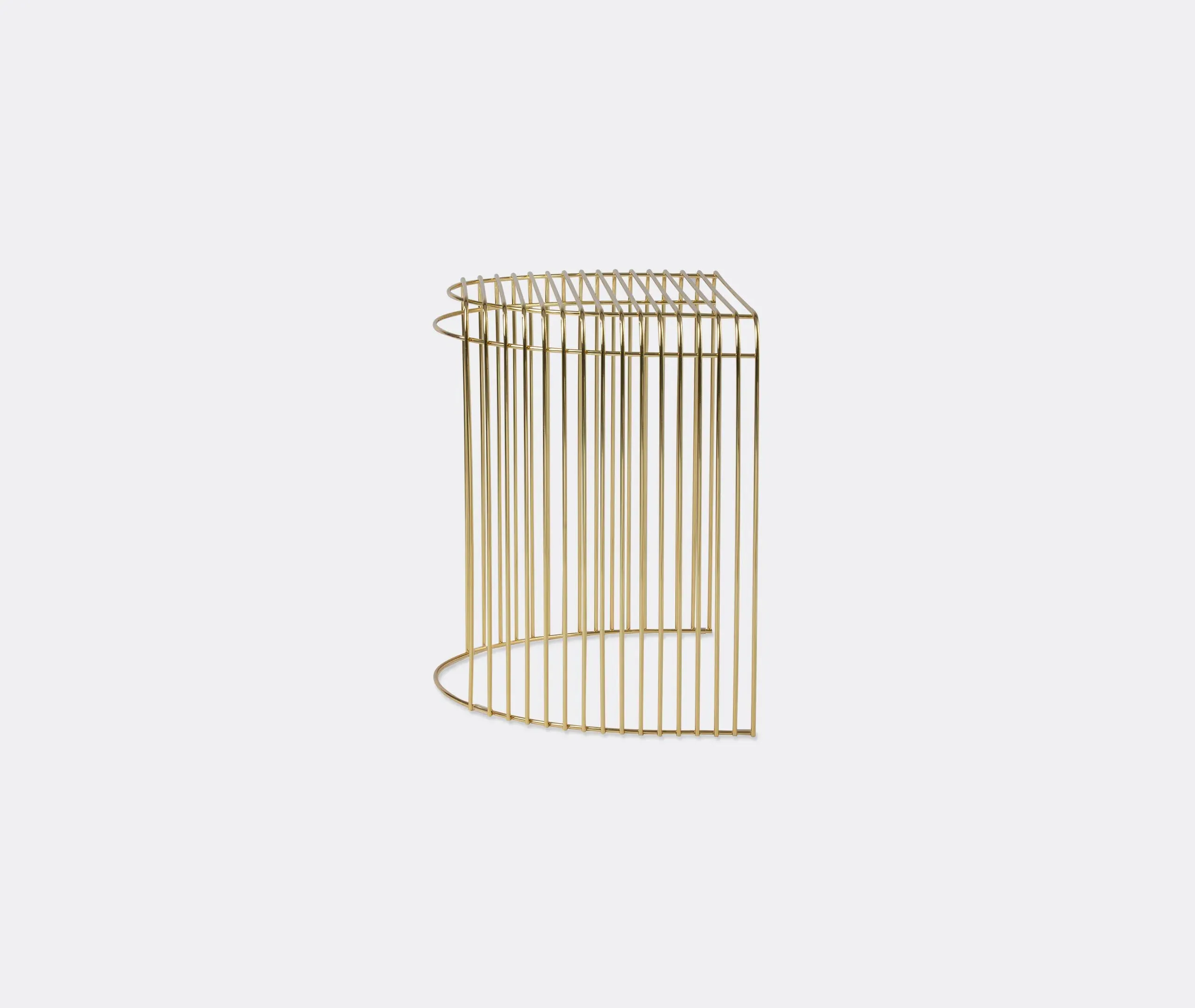 Semi-Circular Side Table - Gold, Steel