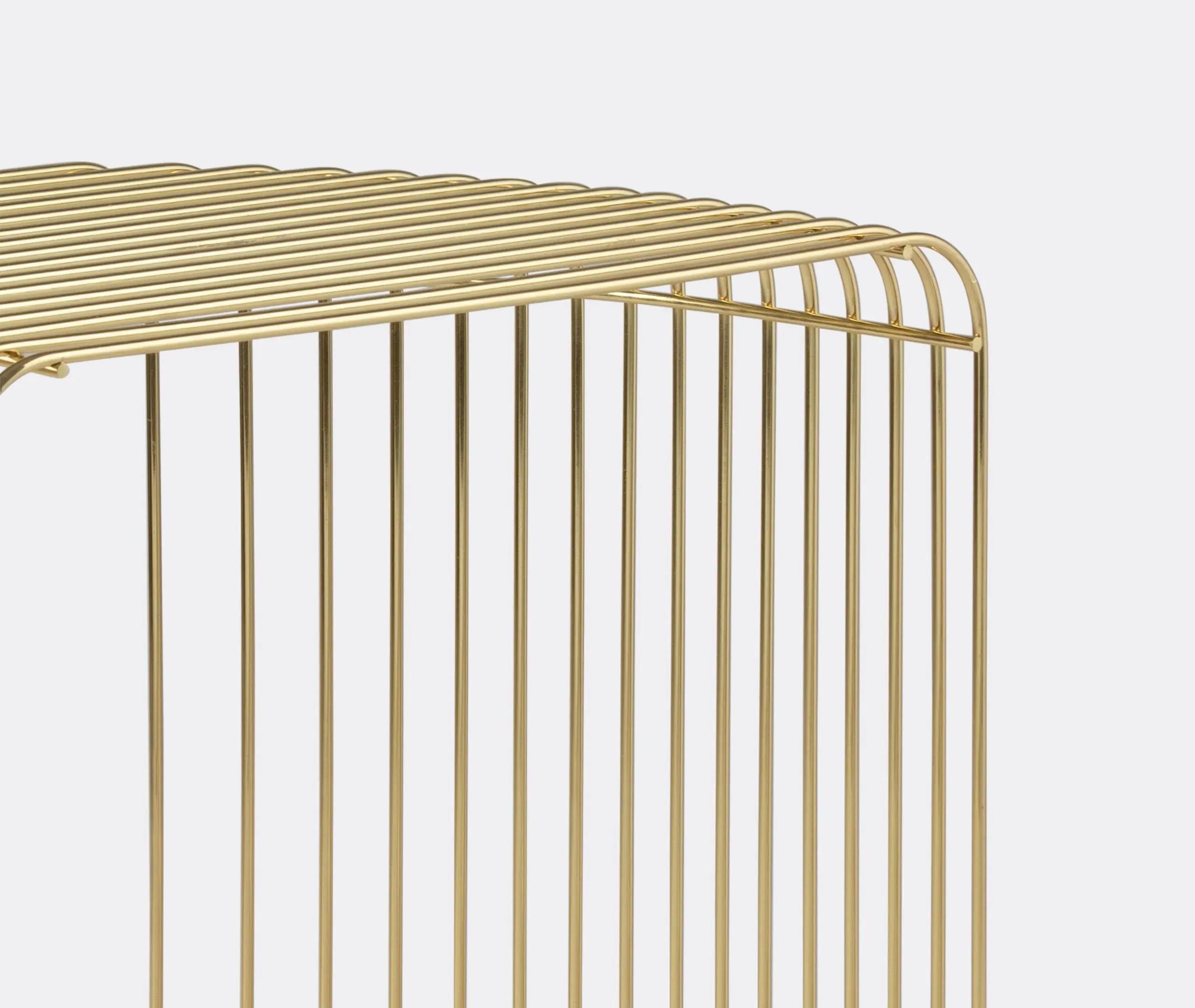 Semi-Circular Side Table - Gold, Steel