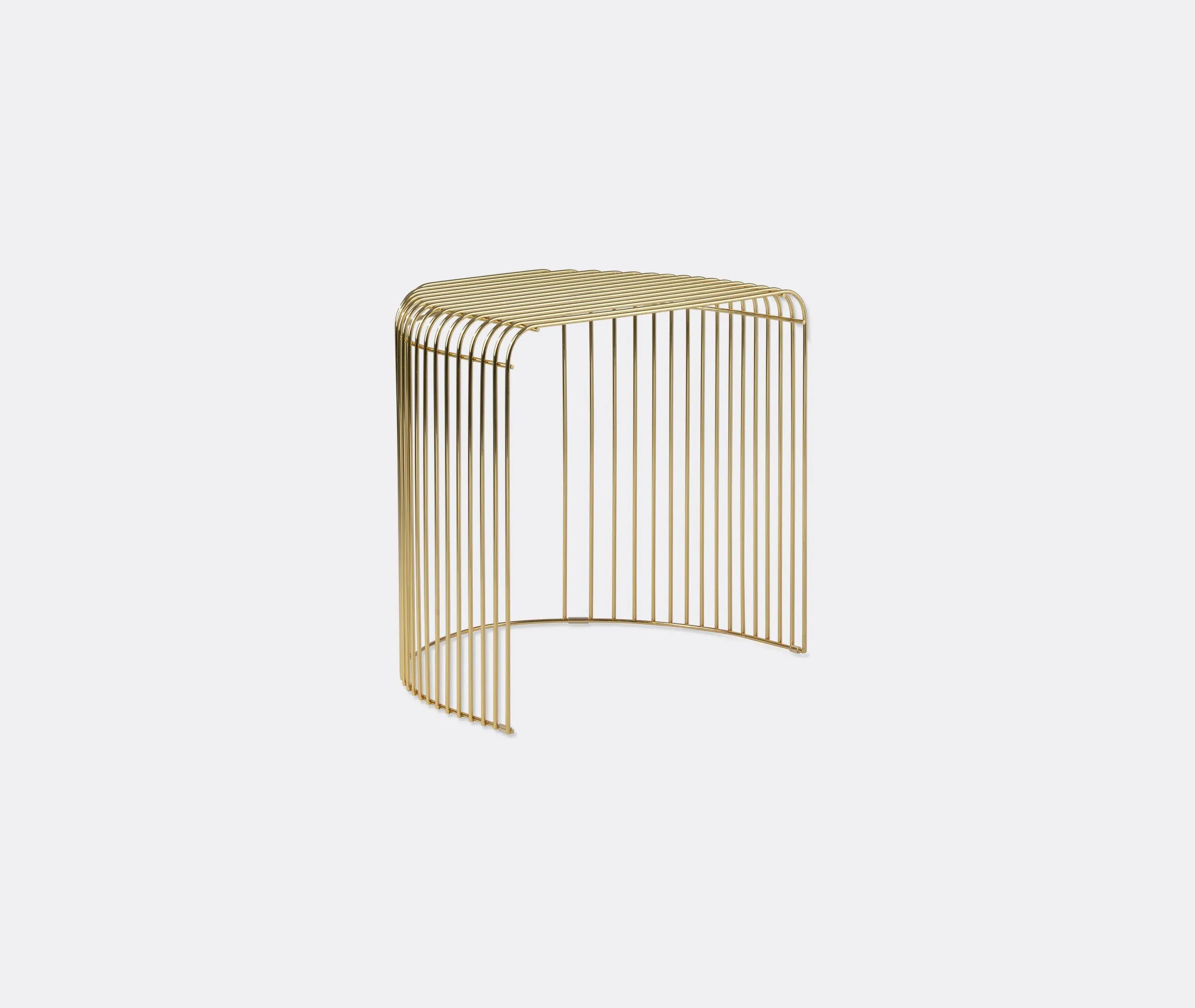 Semi-Circular Side Table - Gold, Steel