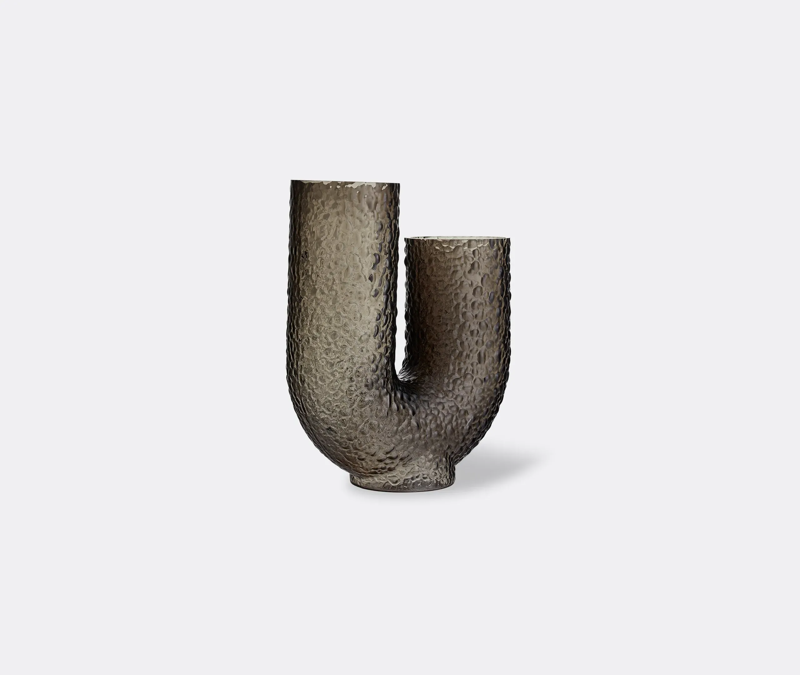 Tall Twisted Vase with Double Openings - Black