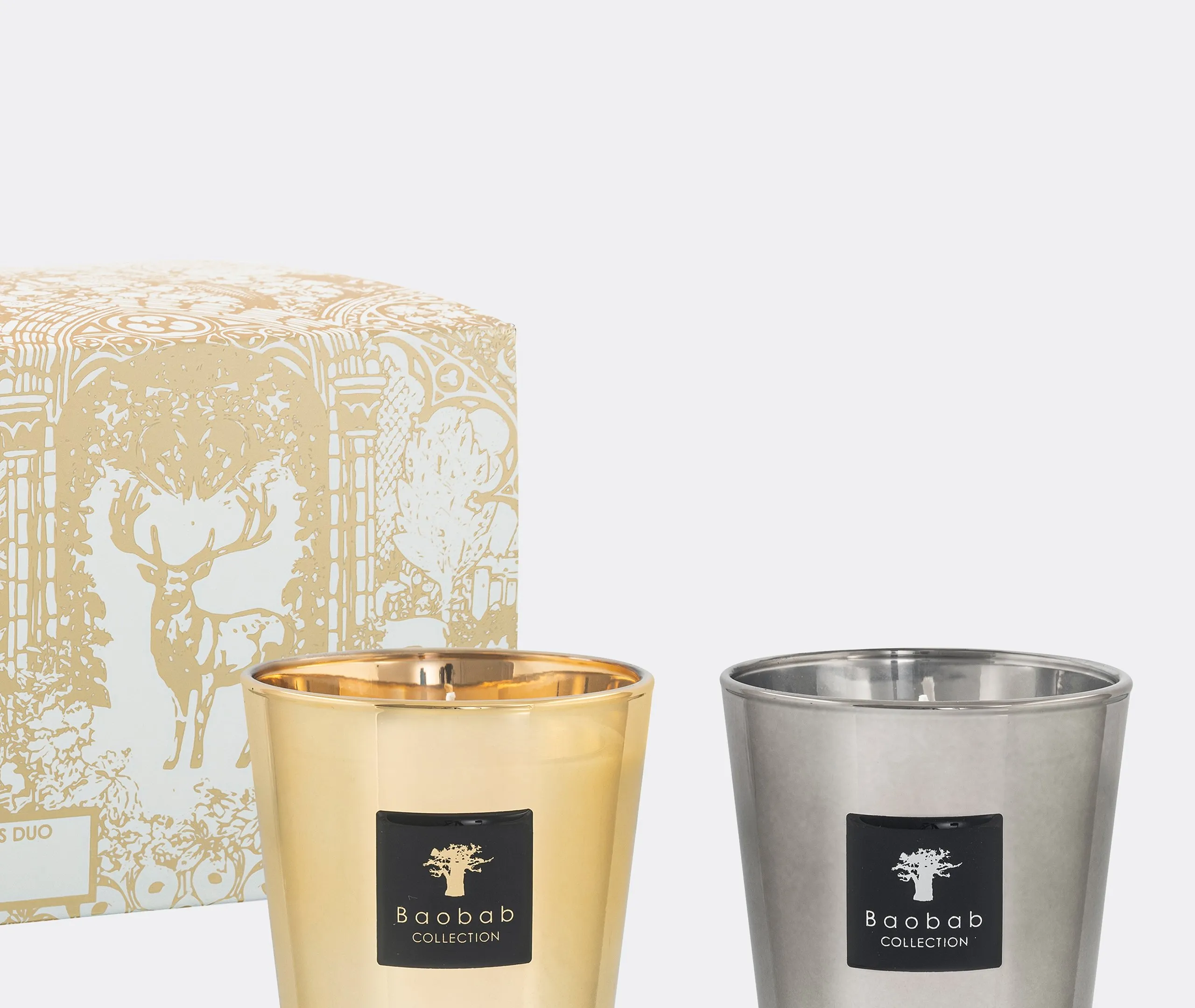 Aurum And Platinum Candle Duo - Silver, Gold