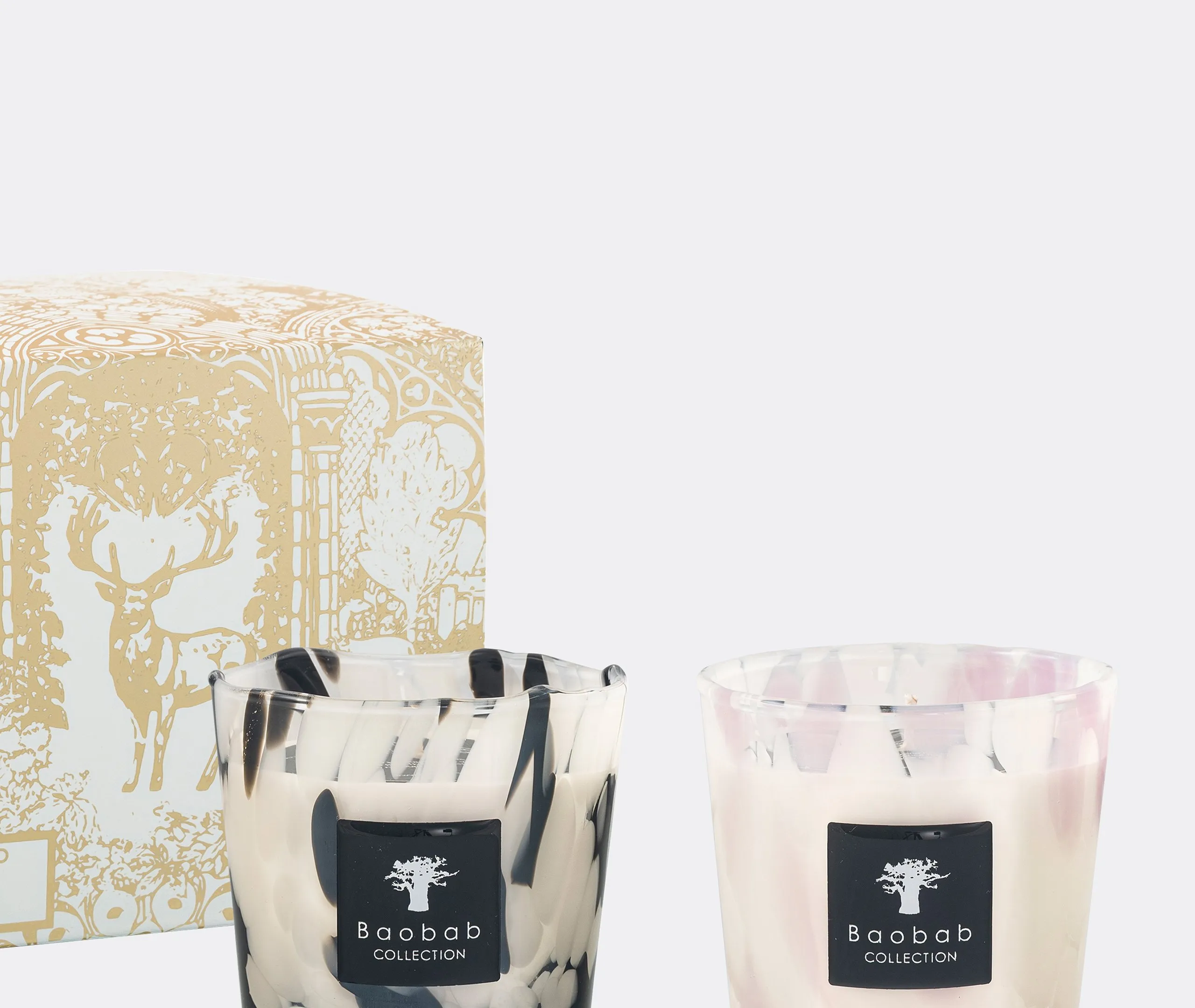 Black And White Pearls Candle Duo - Multicolour, Glass