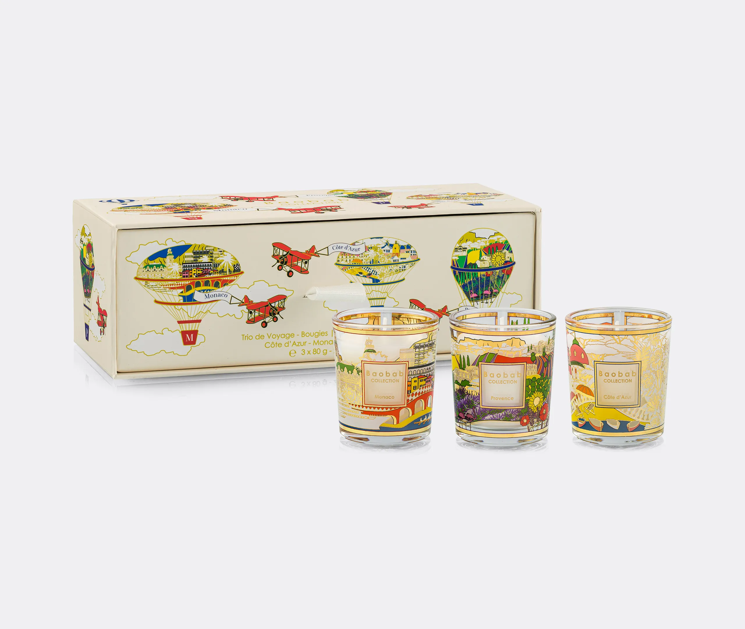 Cap Vers Le Sud Set of Three Candles - Multicolour, Glass product