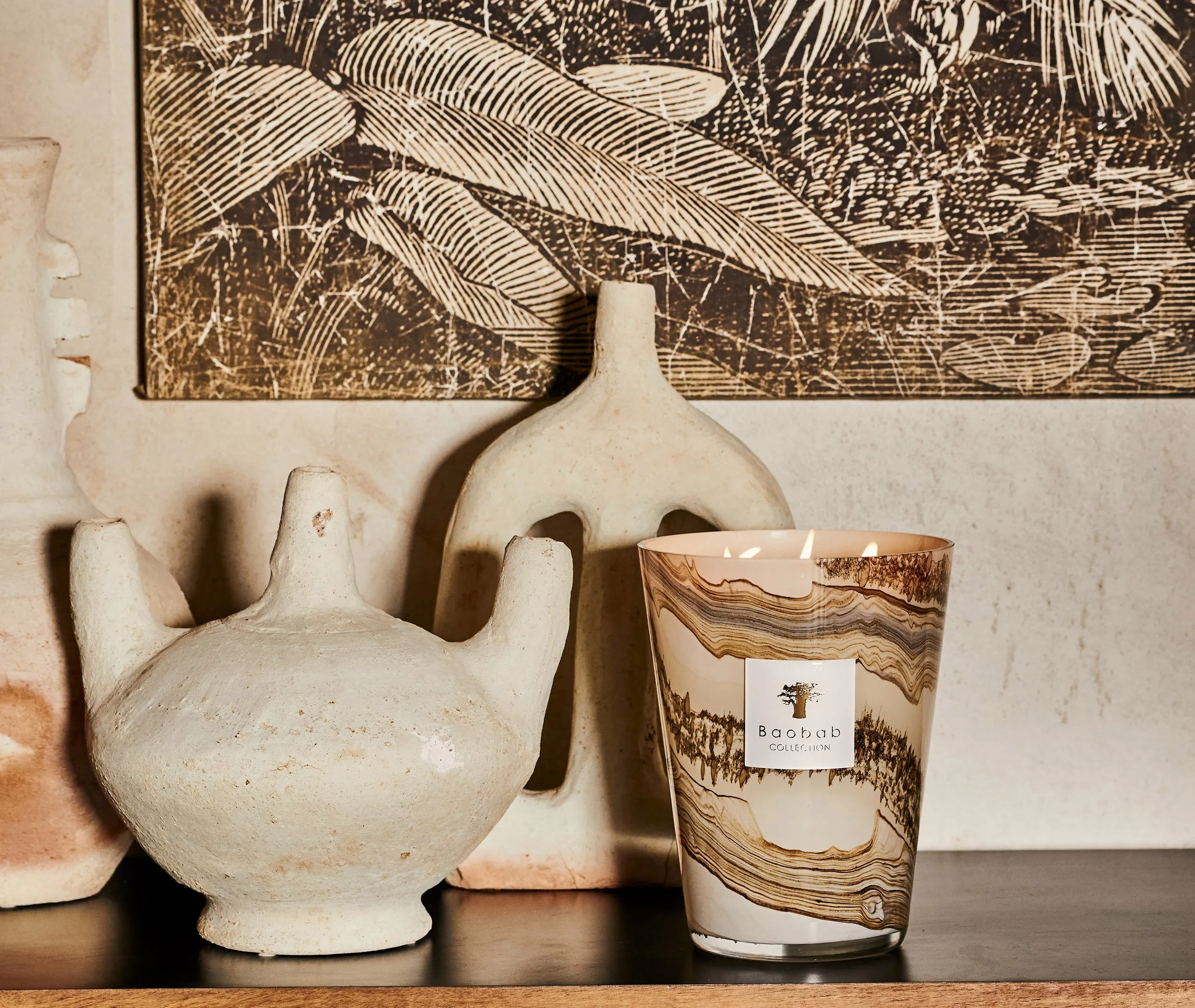 Large Sand Siloli Candle - Multicolor, Glass