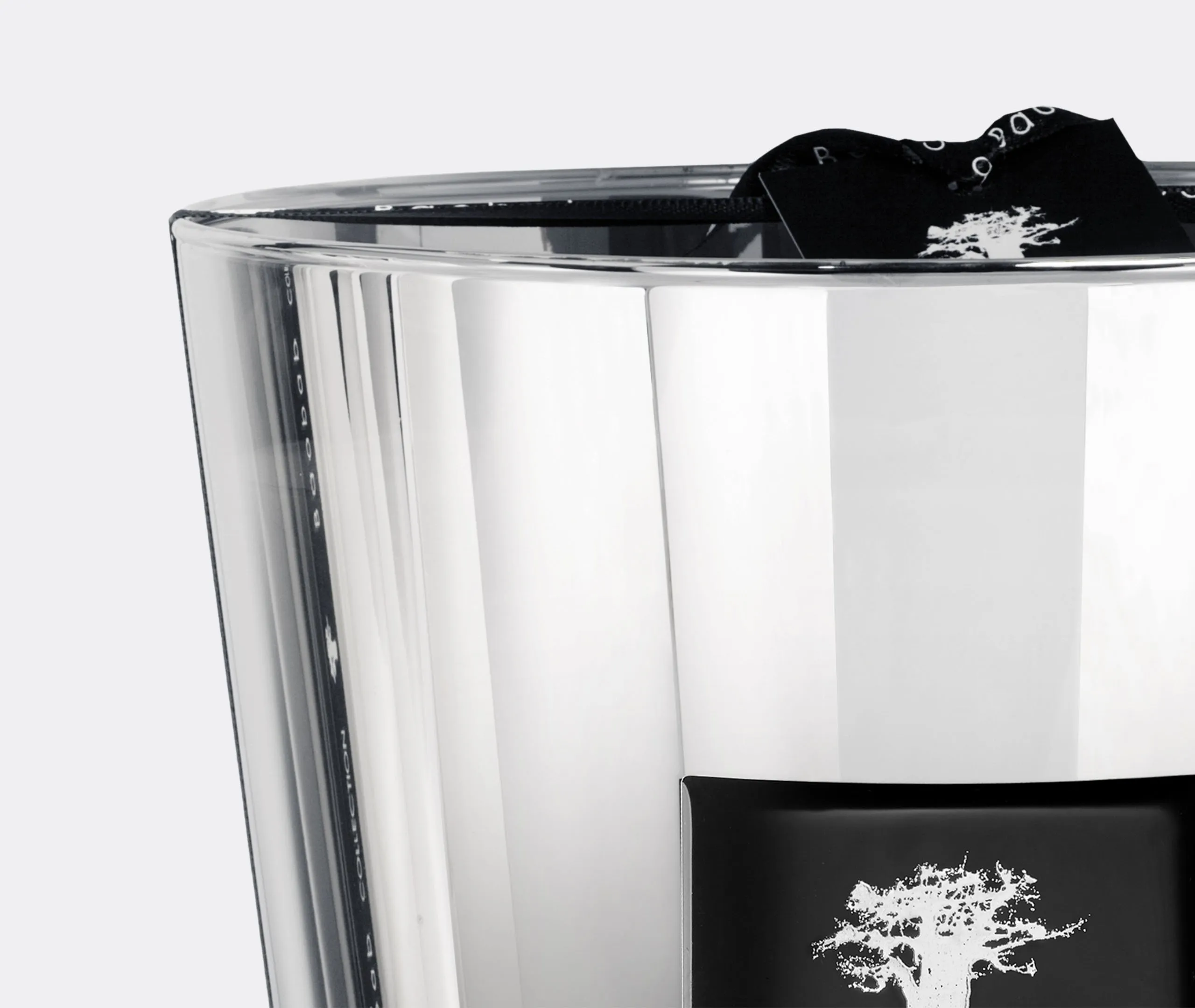 Large Scented Candle Ripple Glass - Silver, Wax