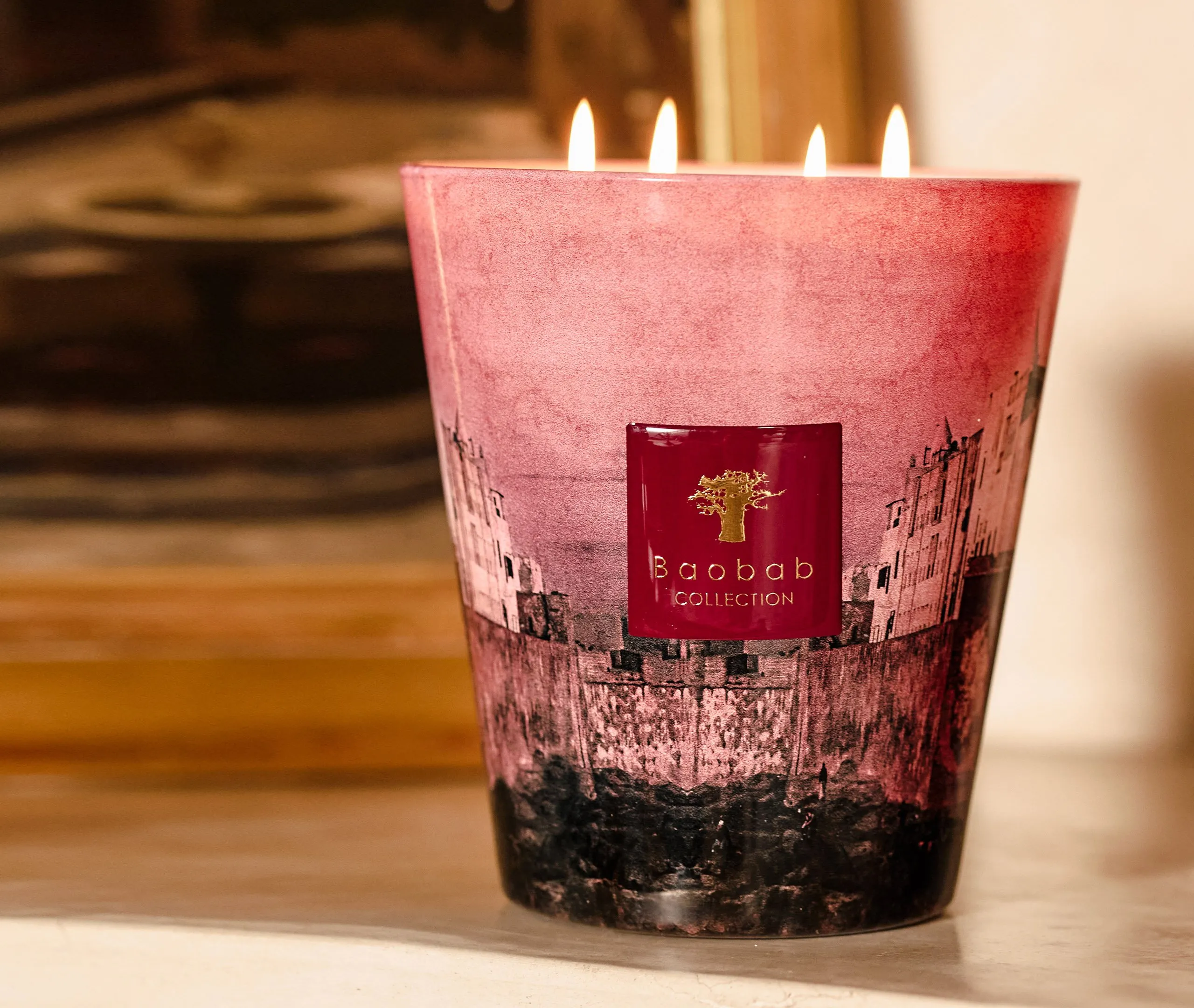 Medium Scented Candle - Pink, Glass