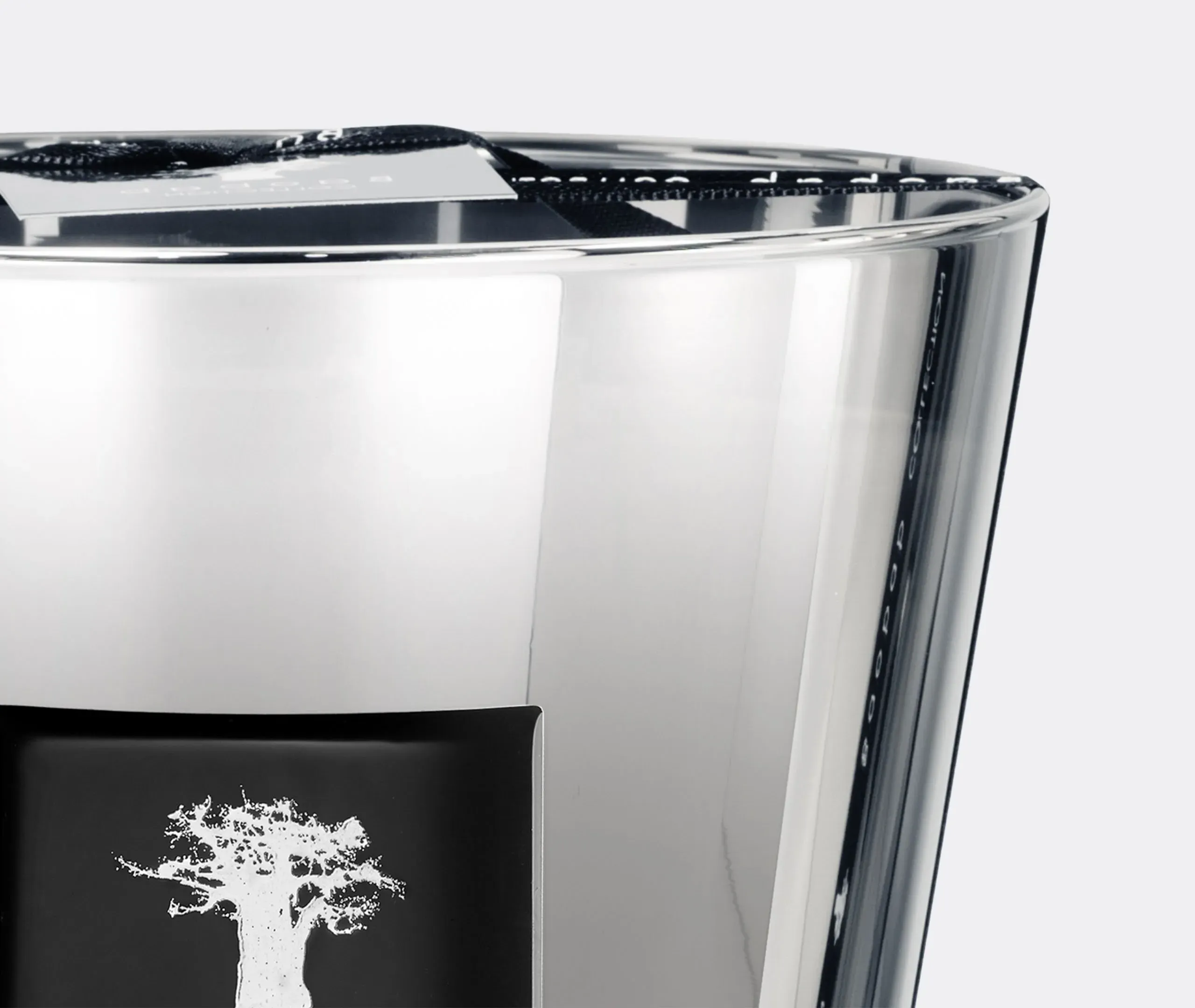 Medium Scented Candle Ripple Glass - Silver, Wax