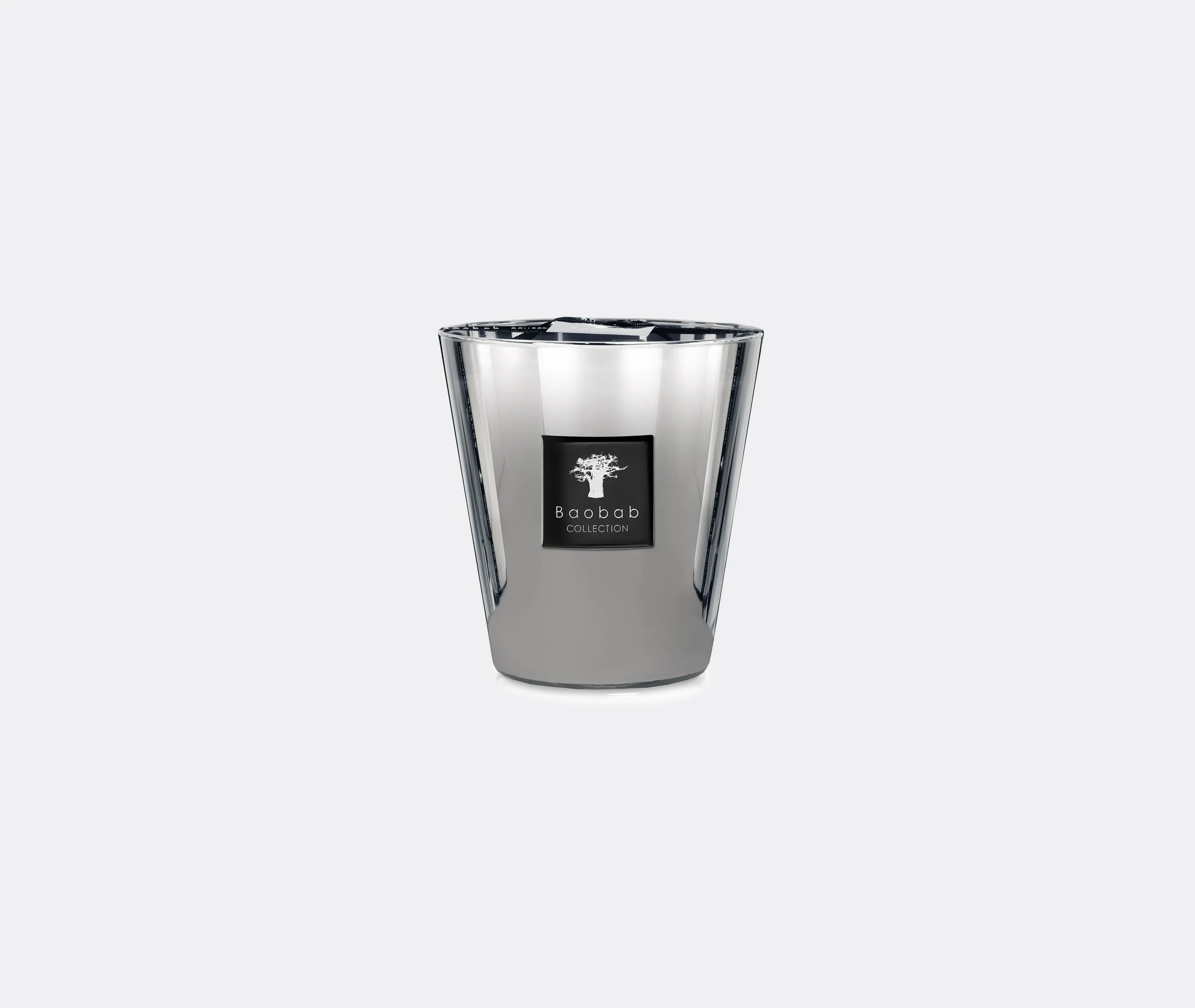 Medium Scented Candle Ripple Glass - Silver, Wax