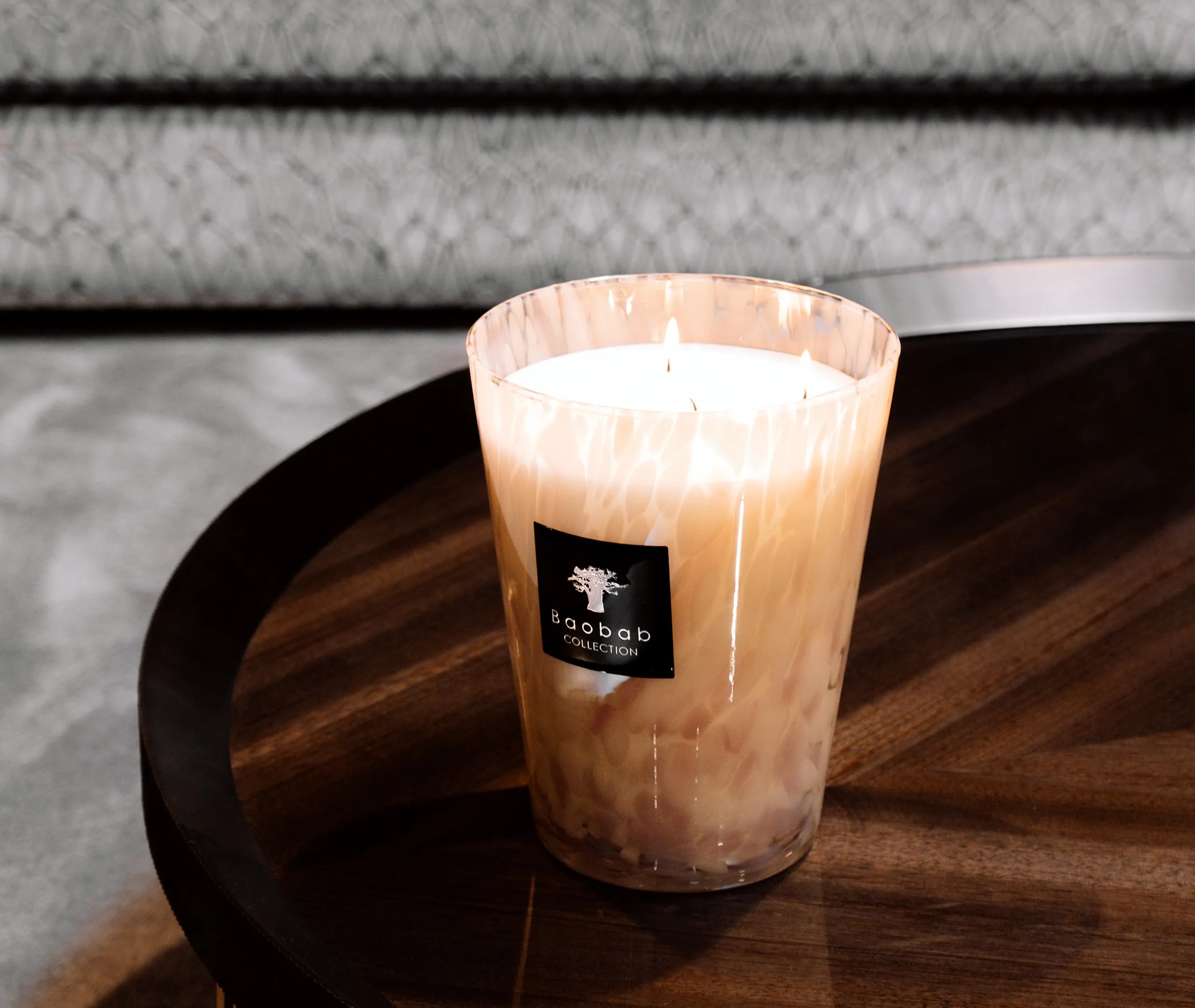 Medium Scented Candle - White, Glass