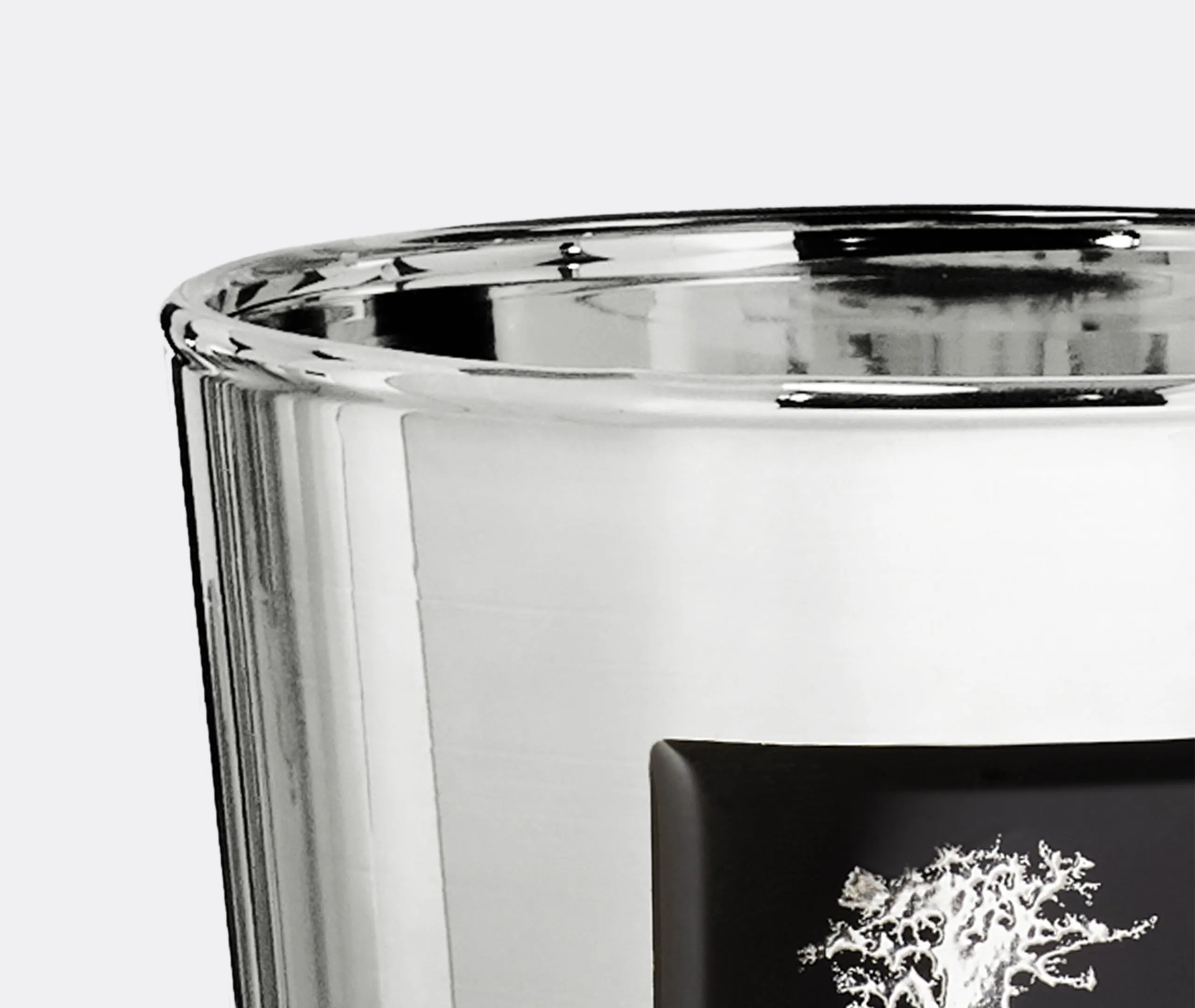 Mini Scented Candle Ripple Glass - Silver, Wax