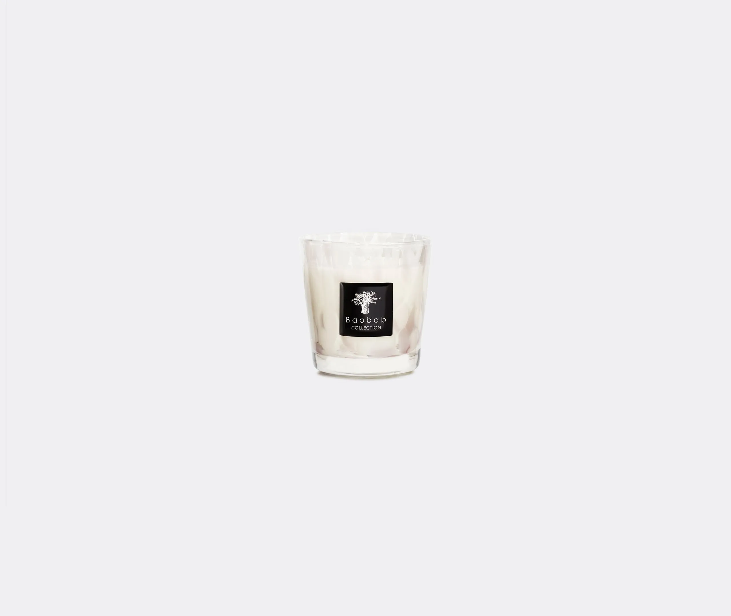 Pearls White Mini Scented Candle - White, Glass image
