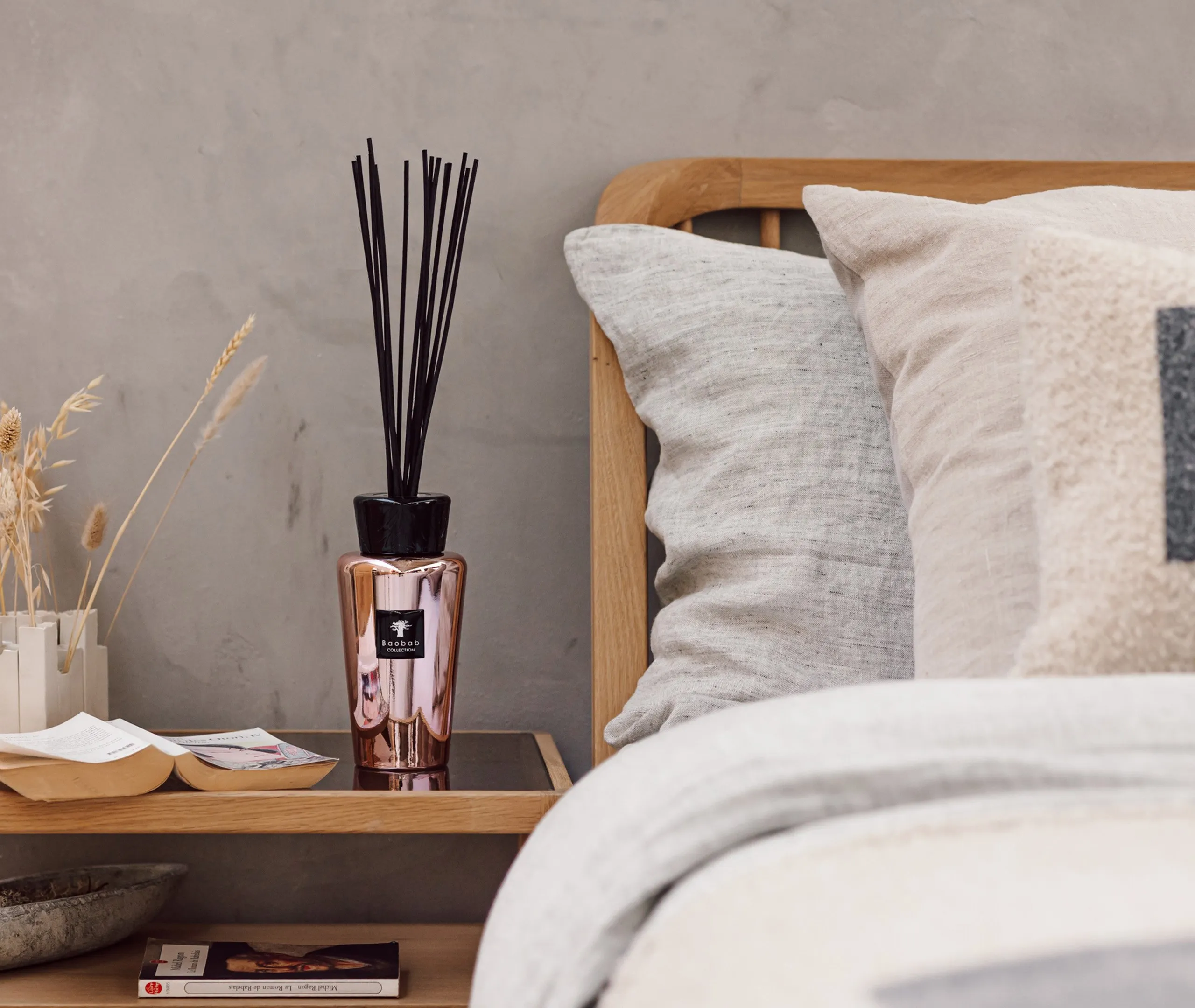 Scent Diffuser with Root Motif - Pink Gold, Glass