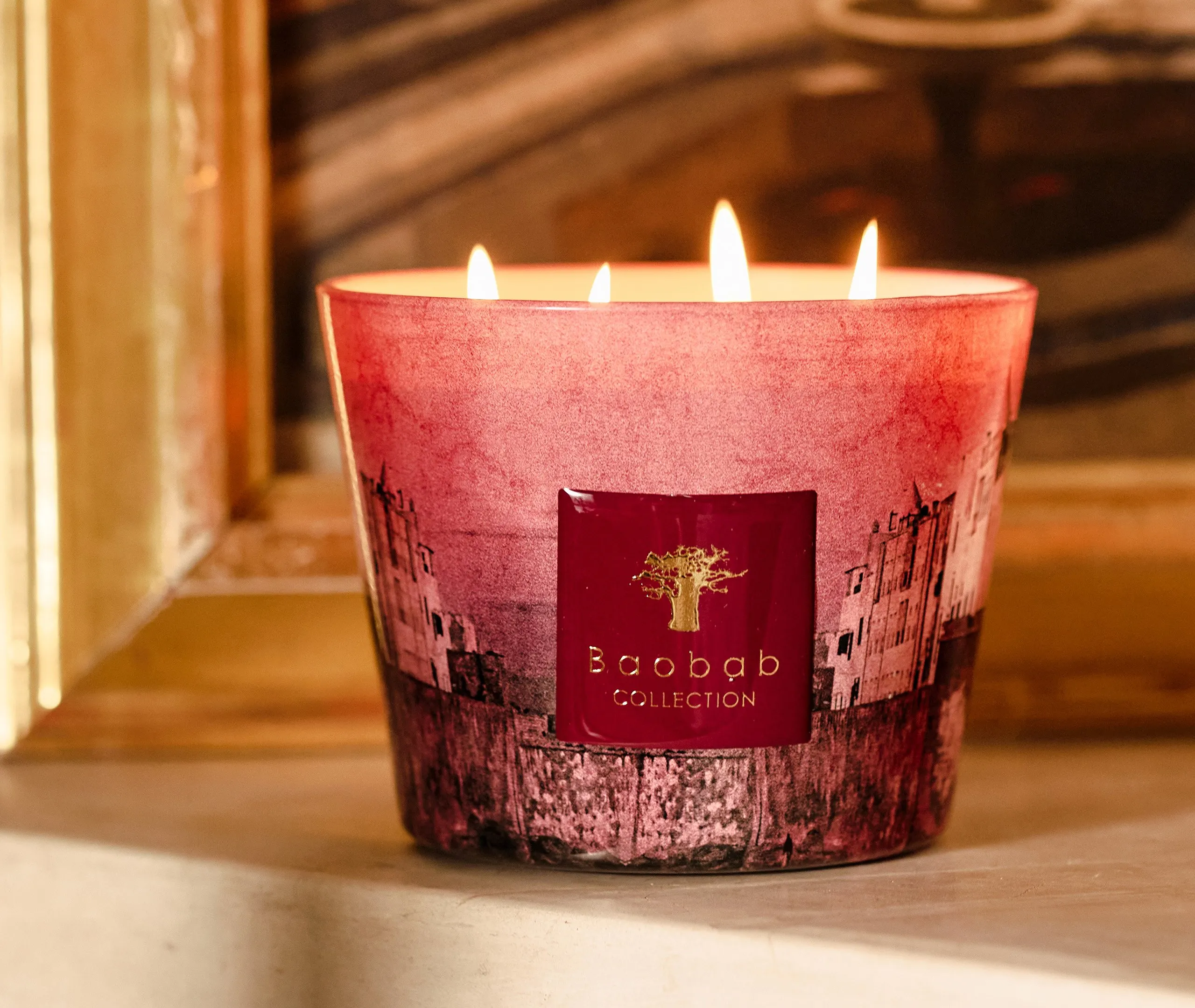 Small Scented Candle - Pink, Glass