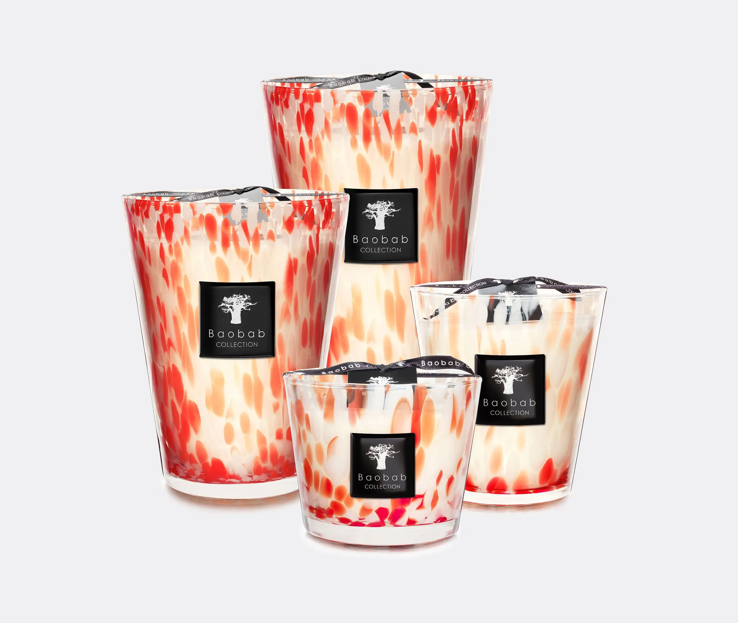 Small Scented Candle - Red, Hand-Blown Glass